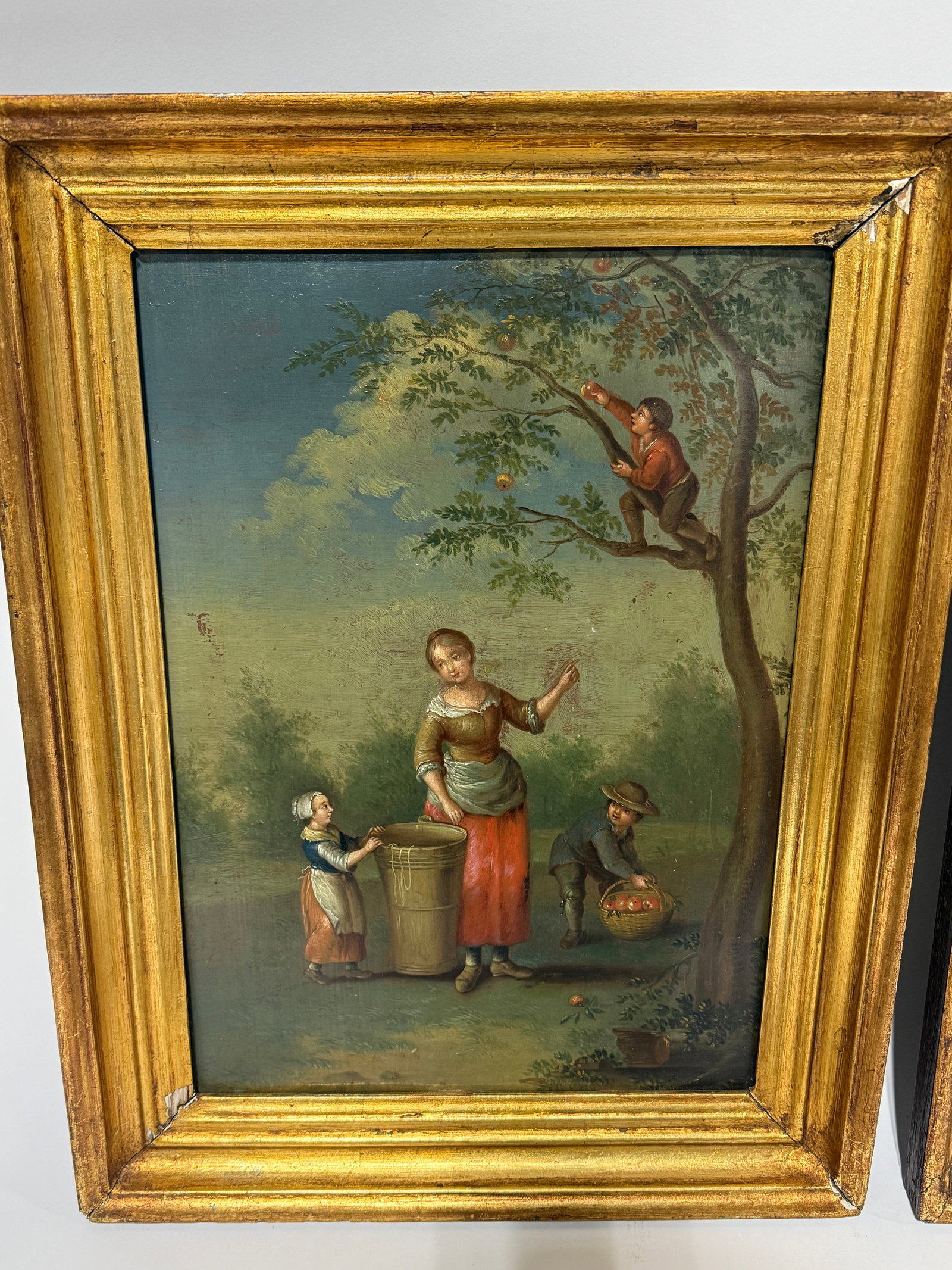 Pair, Continental School, 19th Century Dutch Taste Seasonal Genre Paintings - 5