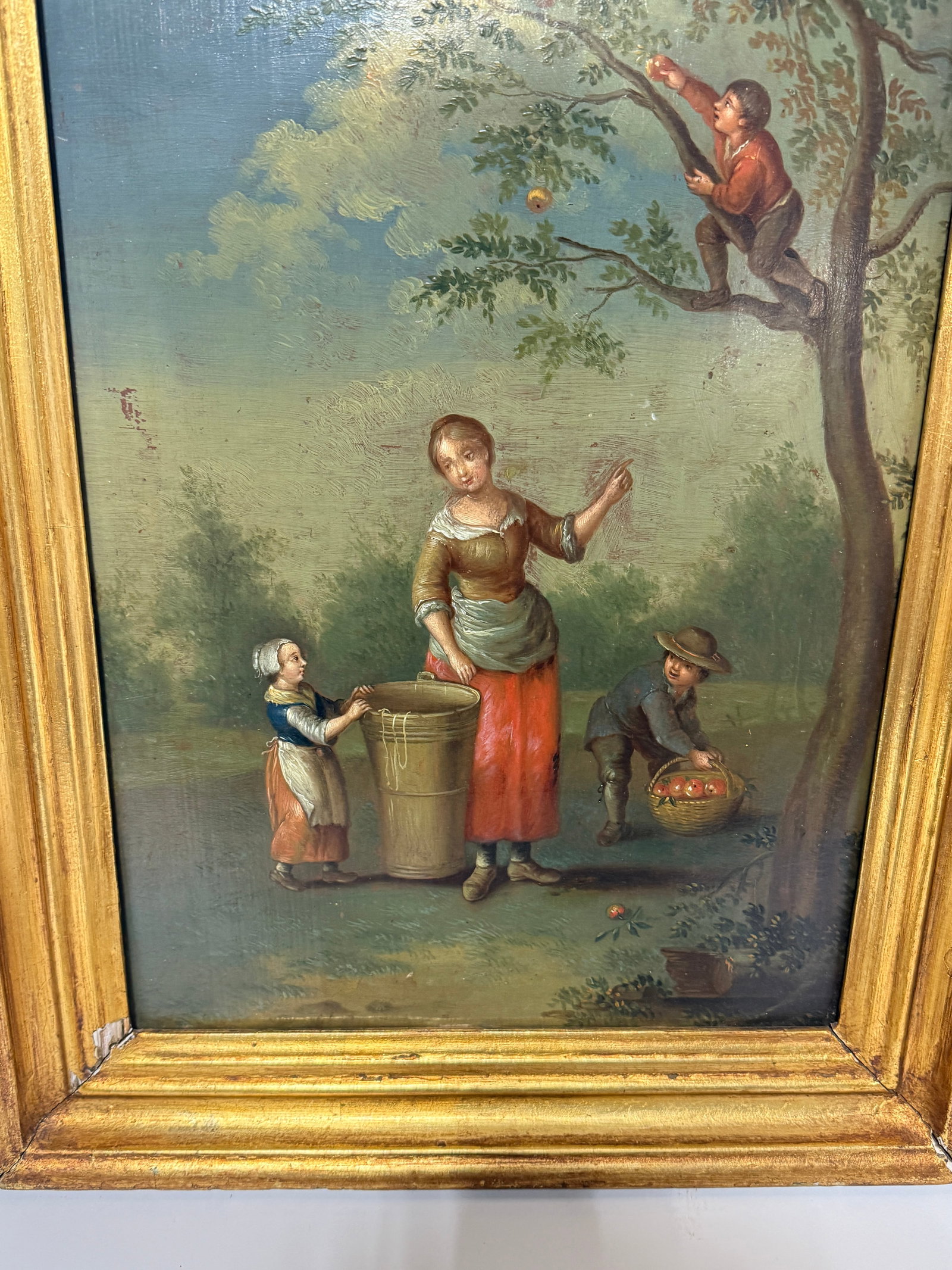 Pair, Continental School, 19th Century Dutch Taste Seasonal Genre Paintings - 6