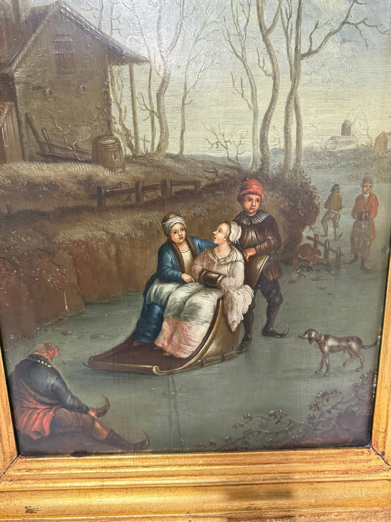 Pair, Continental School, 19th Century Dutch Taste Seasonal Genre Paintings - 8