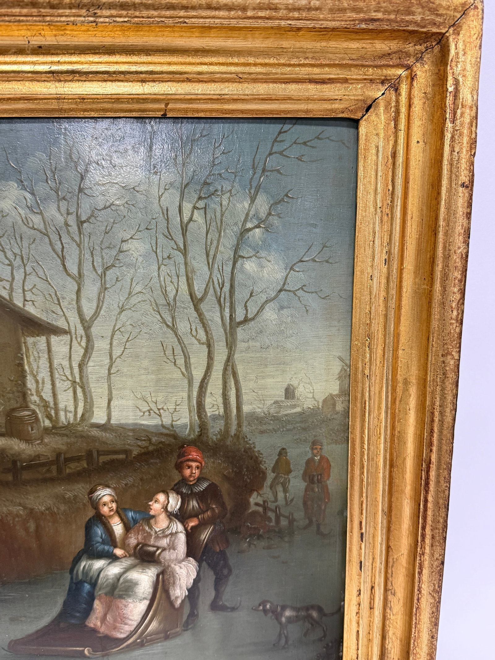 Pair, Continental School, 19th Century Dutch Taste Seasonal Genre Paintings - 9