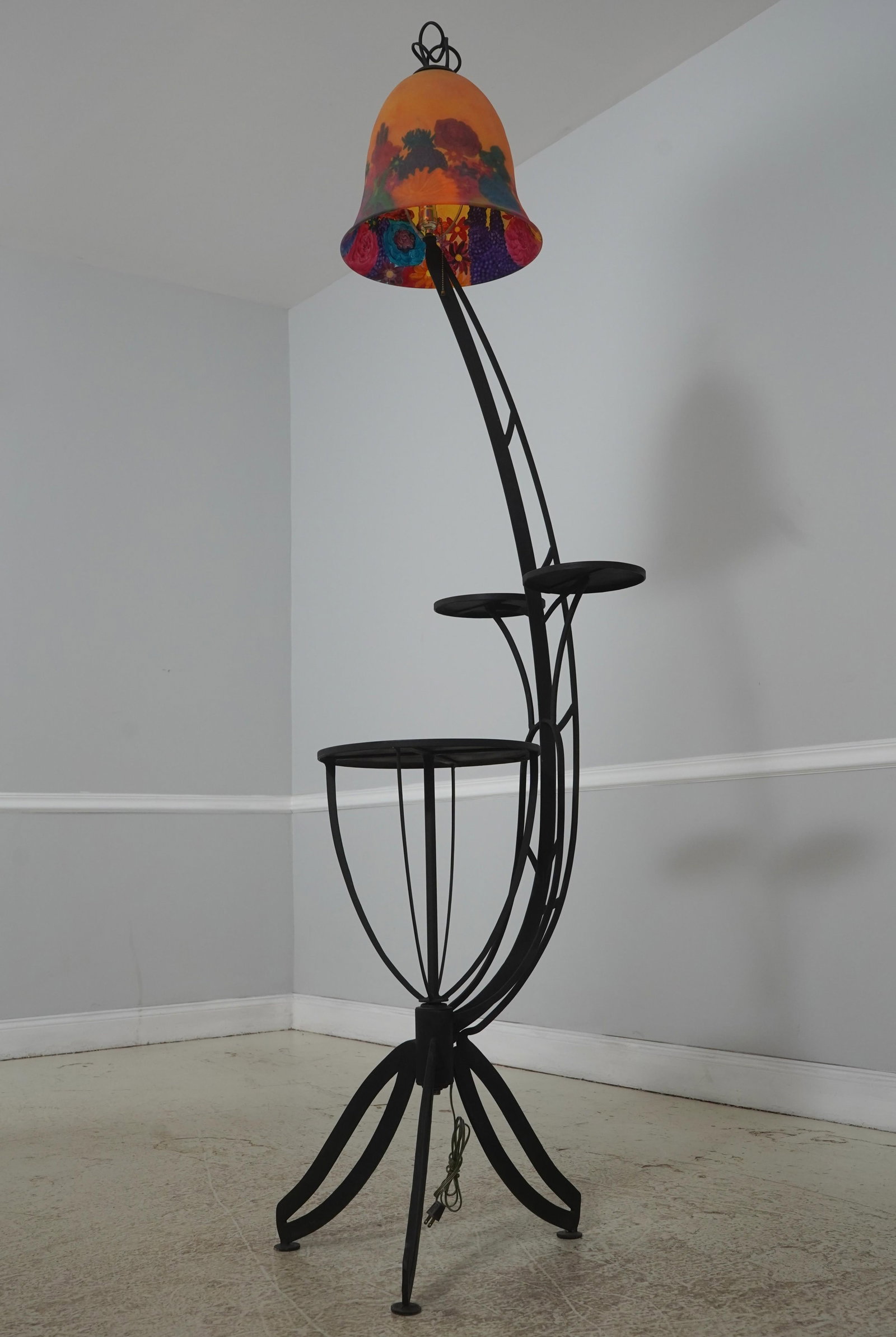 Pair Industrial Studio Crafted Iron Floor Lamps - 2