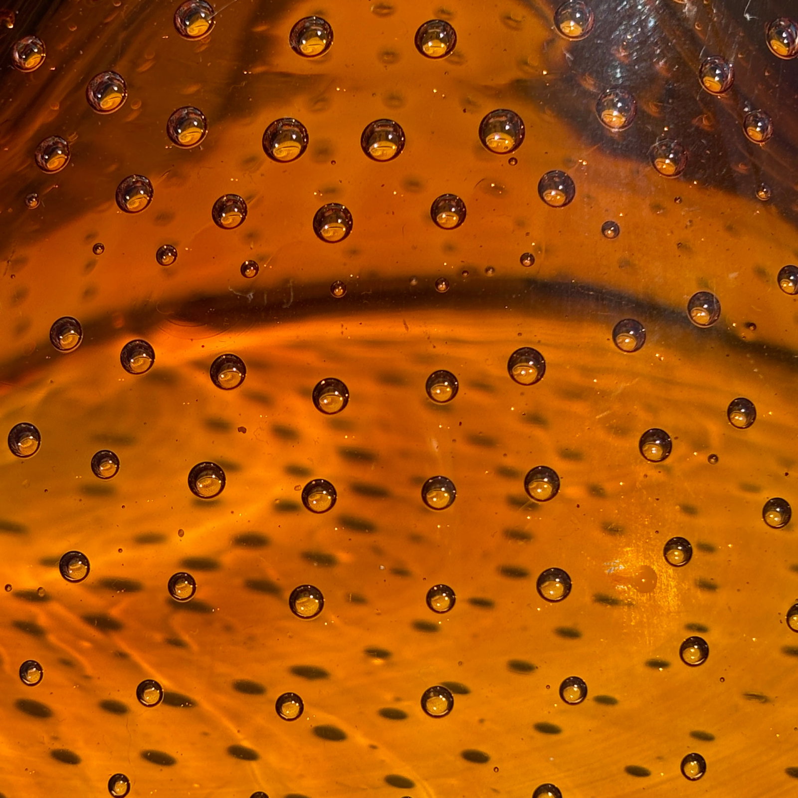 Murano Amber Bullicante Art Glass Bowl, C. 1970s - 9