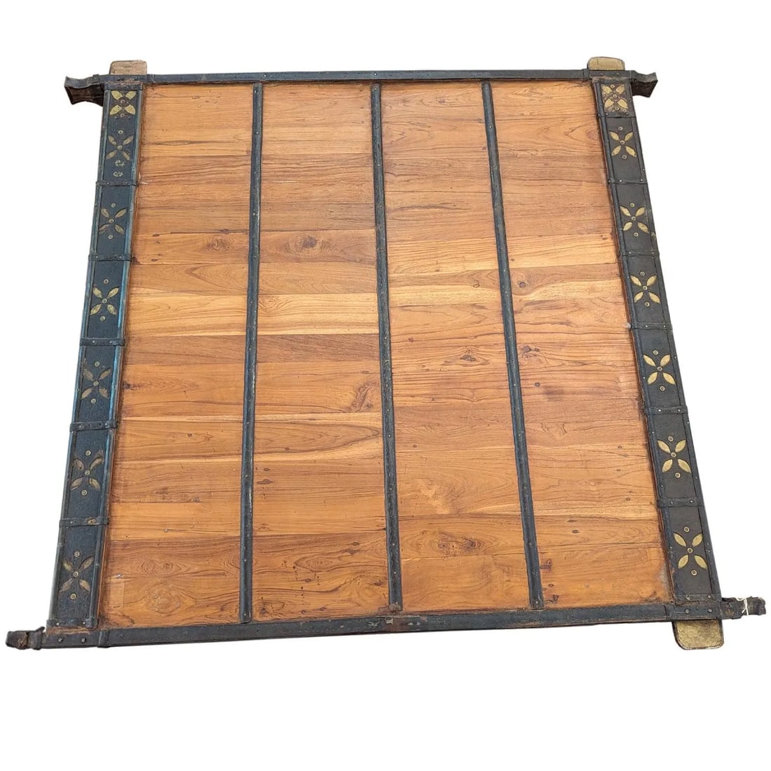 1960s Rustic Brown Reclaimed Teak Wood Square Coffee Table – 1 Piece - 8