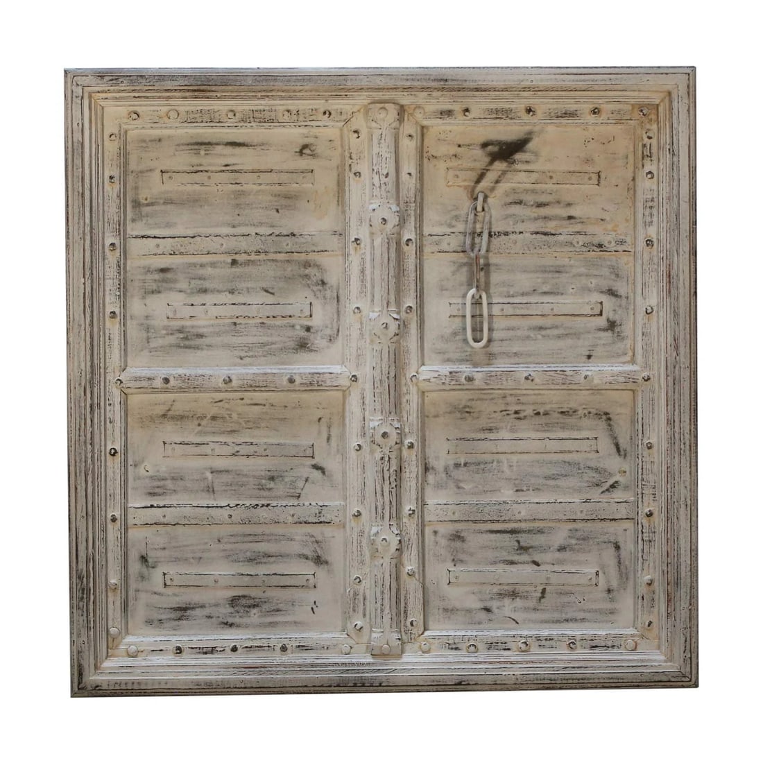 1960s Rustic White Reclaimed Wood Square Coffee Table – 1 Piece - 2