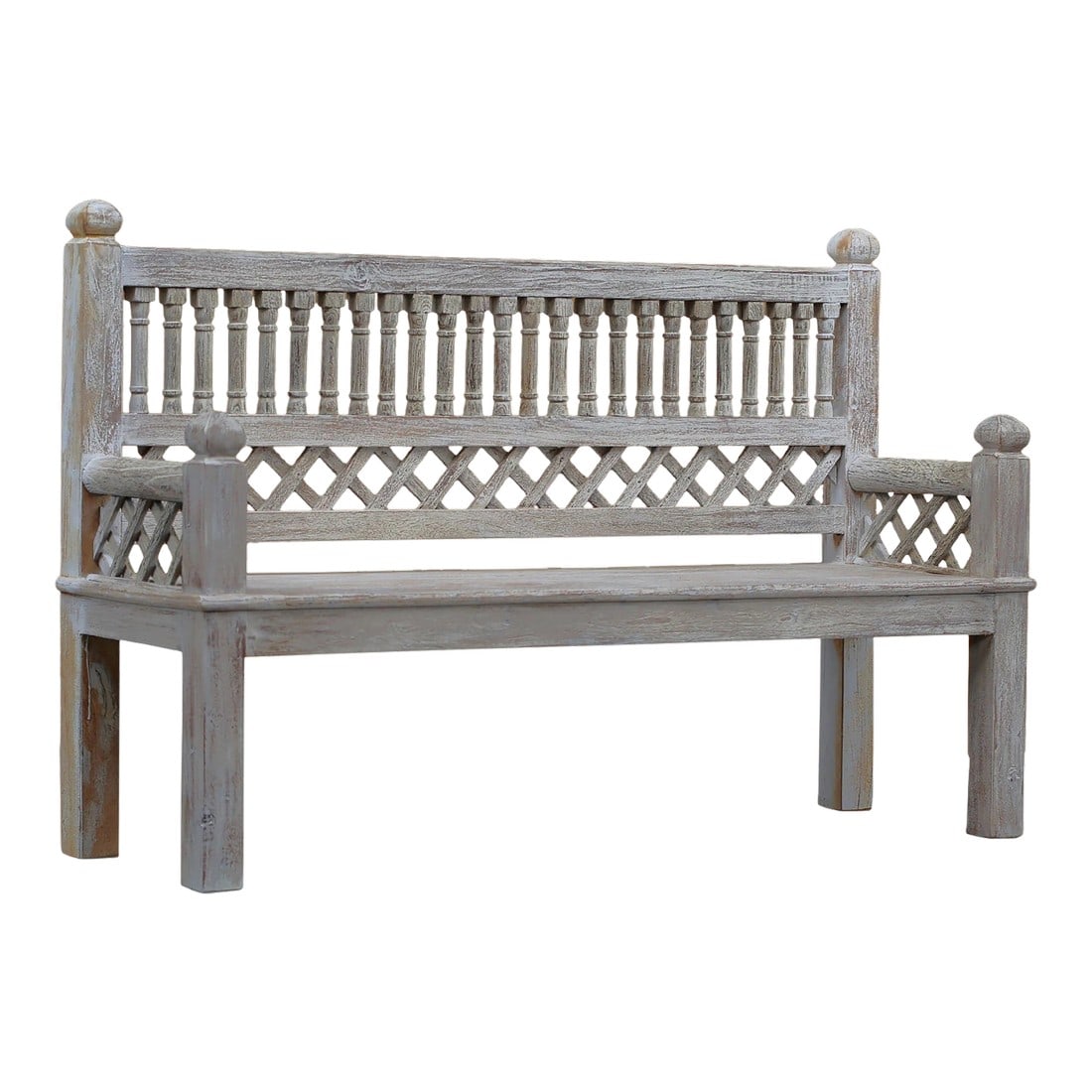 1980s Rustic White Reclaimed Wood Settee Bench – 1 Piece: Transform your home into a sanctuary of timeless elegance with our Farmhouse Reclaimed Wood Settee. This magnificent 63 Inch Bench is more than just furniture; it is a storied masterpiece that brings