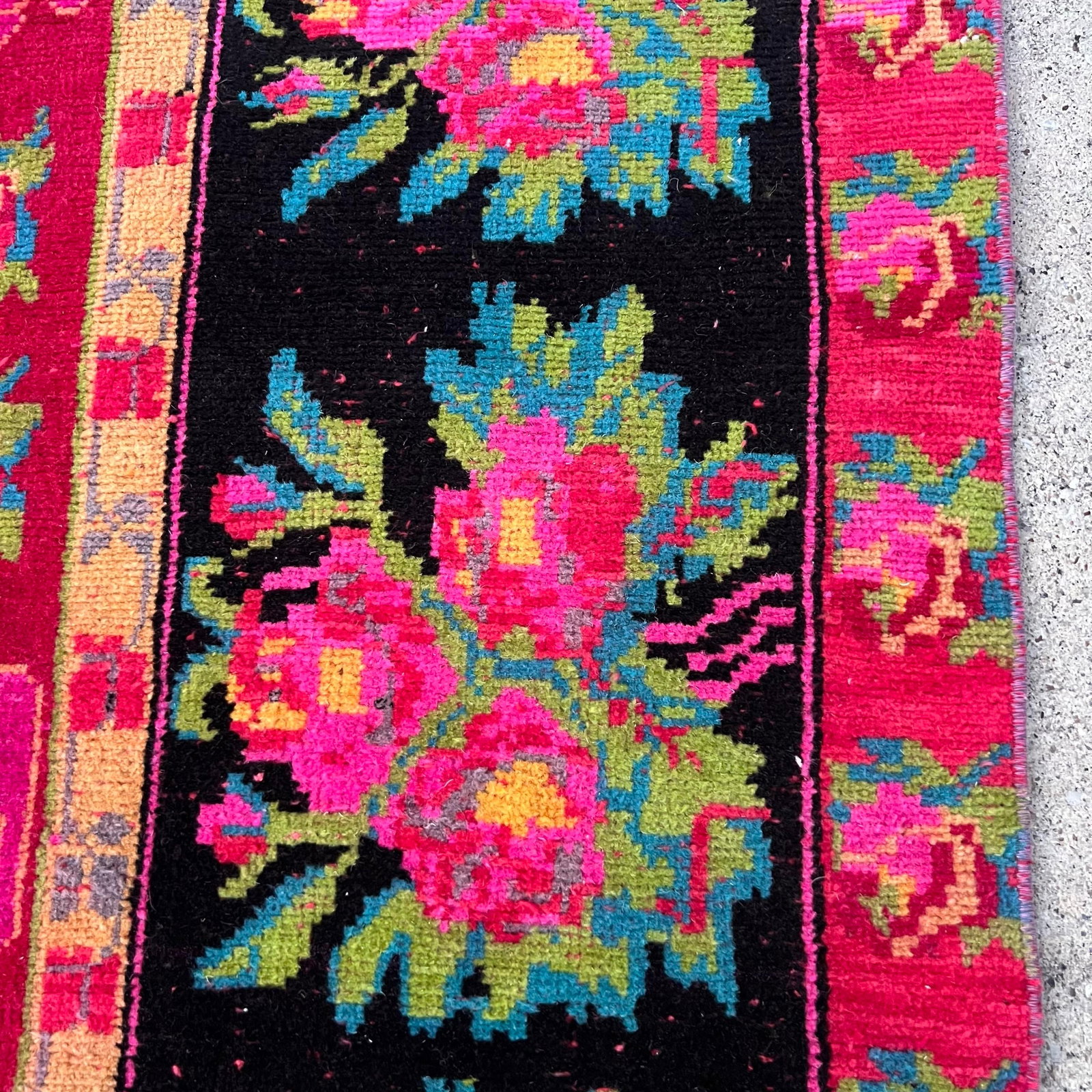 1930s Vintage Karabakh Rug Caucasian Handwoven Wool on Cotton Foundation pinkVibrant Floral Rug - - 10