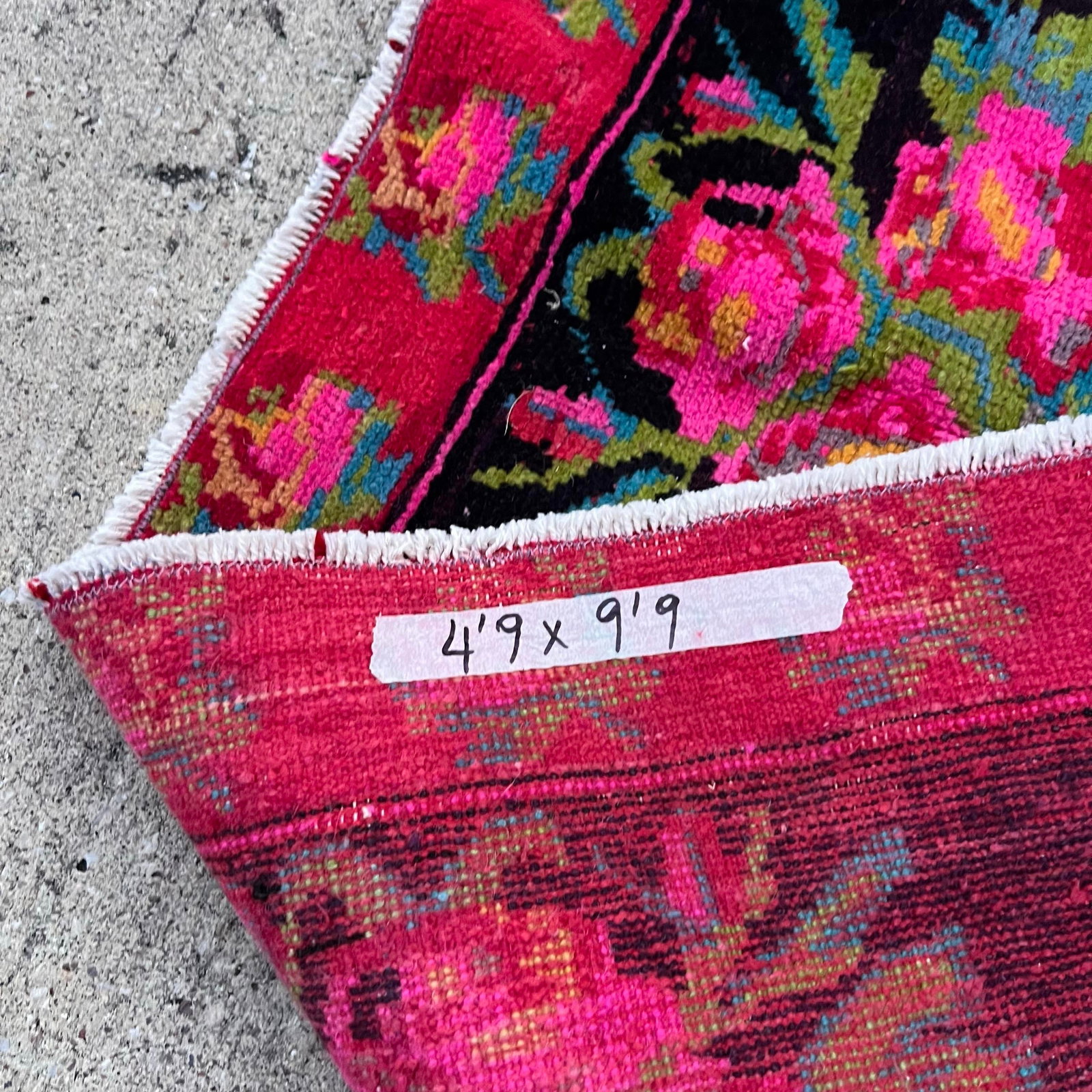 1930s Vintage Karabakh Rug Caucasian Handwoven Wool on Cotton Foundation pinkVibrant Floral Rug - - 12