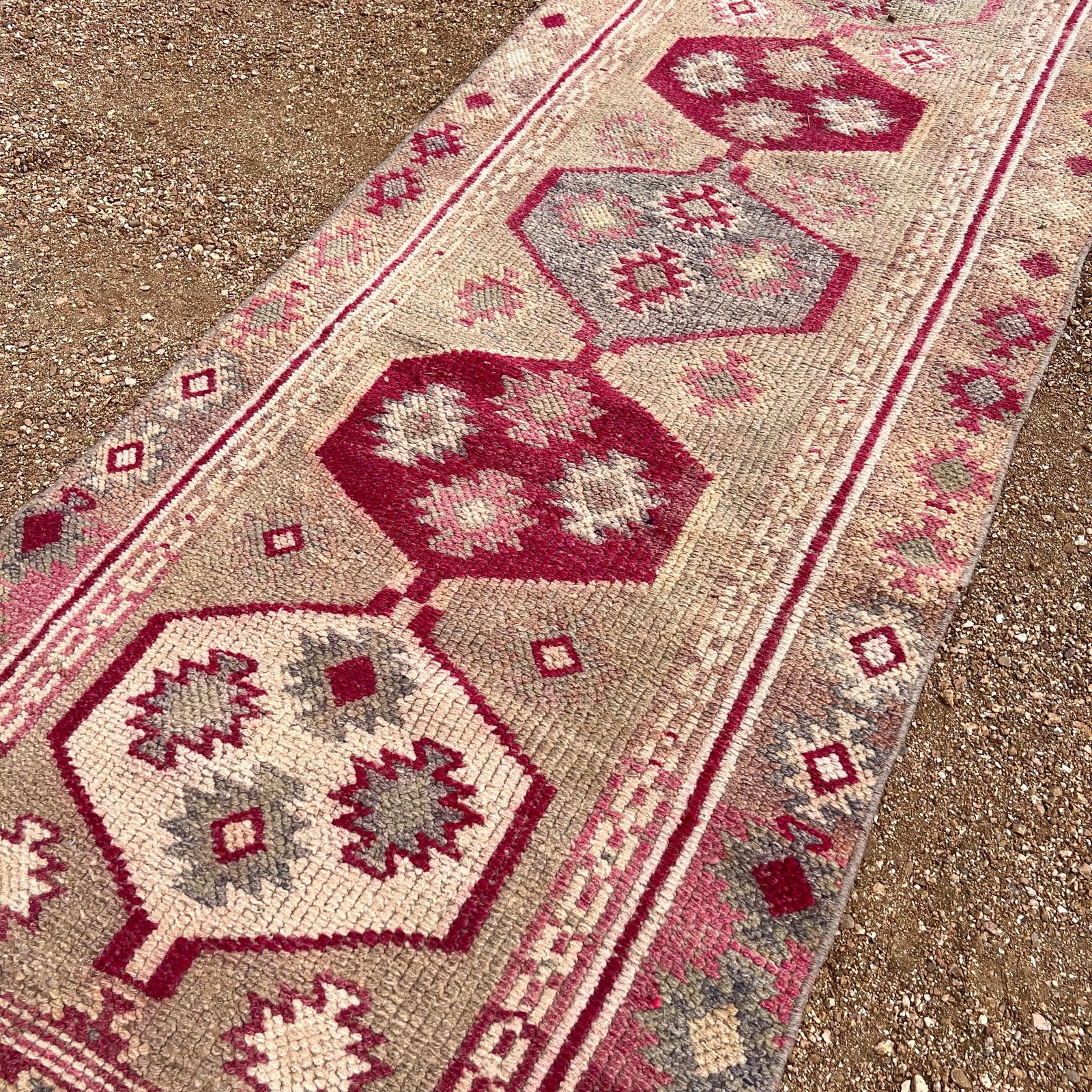1940s Vintage Turkish Tribal Kurdish Purple Runner Rug - 3