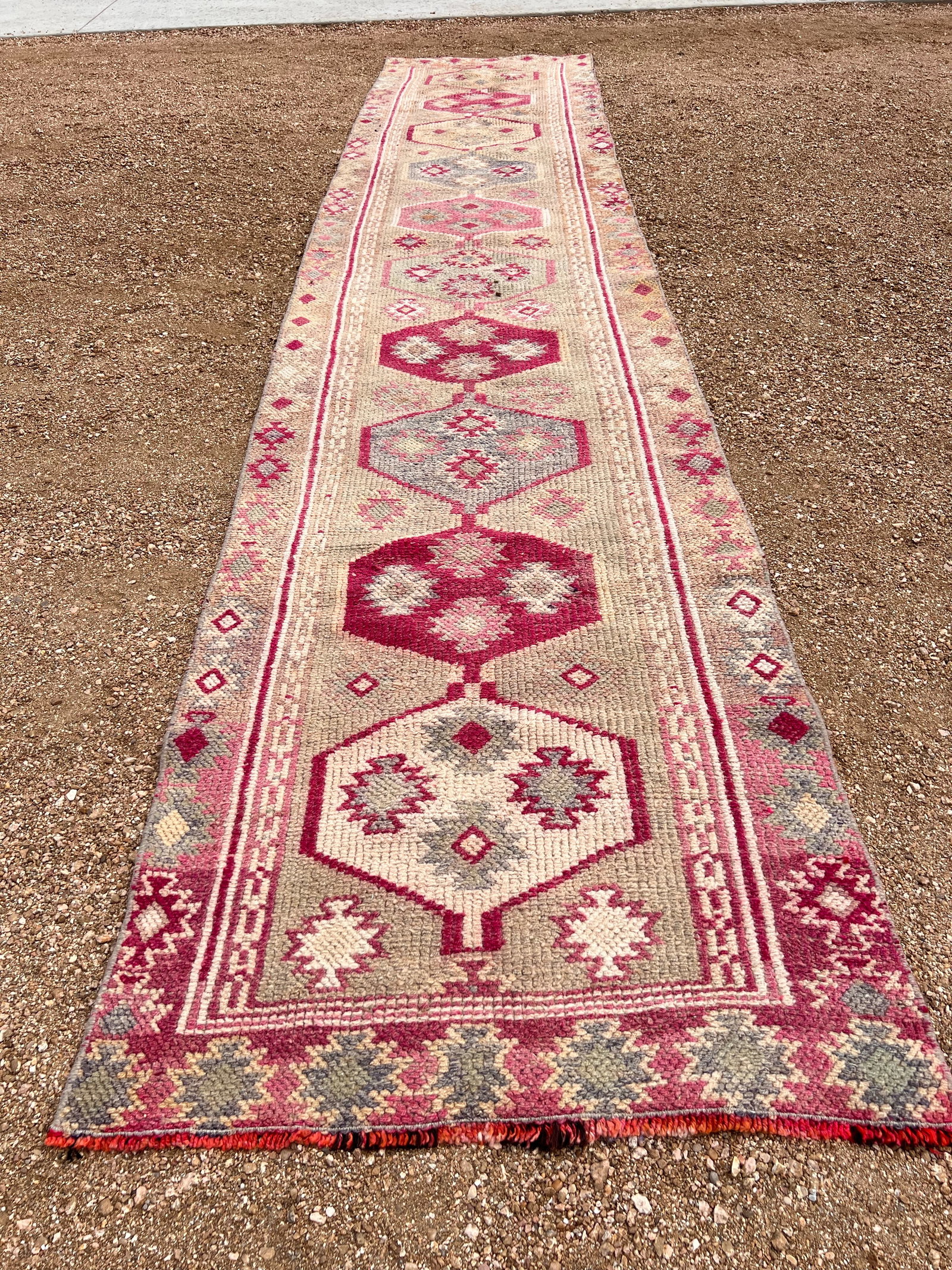 1940s Vintage Turkish Tribal Kurdish Purple Runner Rug - 4