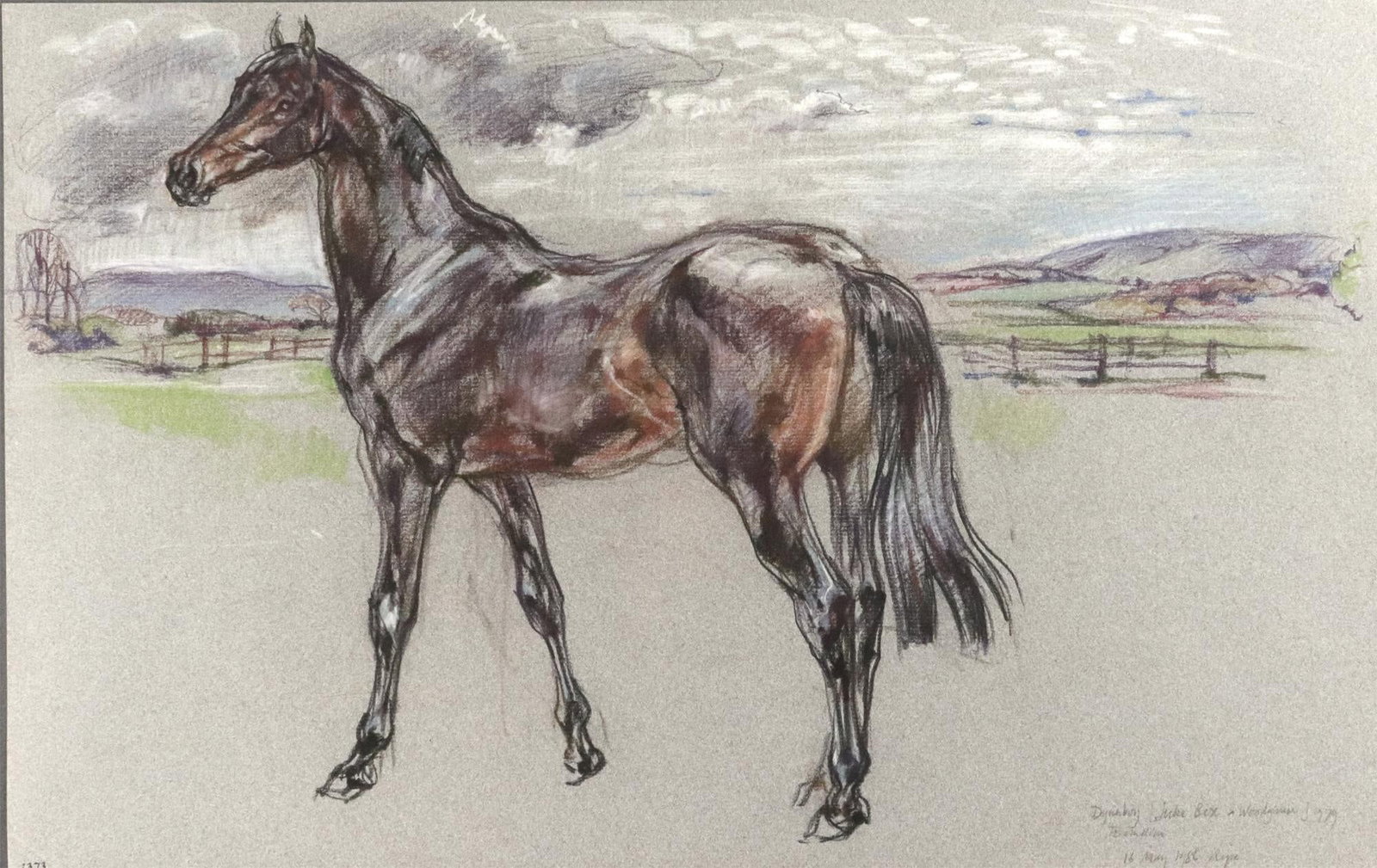 The Equestrian Eye: Original Pastel of a Stallion by Leslie Charlotte Benenson Dated May 16, 1986 - 3