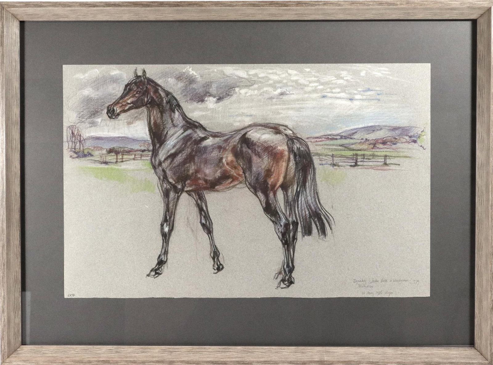 The Equestrian Eye: Original Pastel of a Stallion by Leslie Charlotte Benenson Dated May 16, 1986 - 4