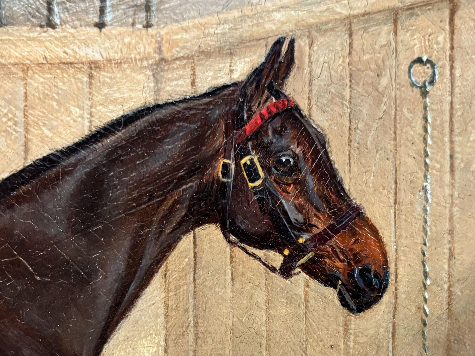1895 "Portrait of a Bay Hunter" Antique Horse Painting Oil on Canvas by Henry Frederick Lucas Lucas - 4