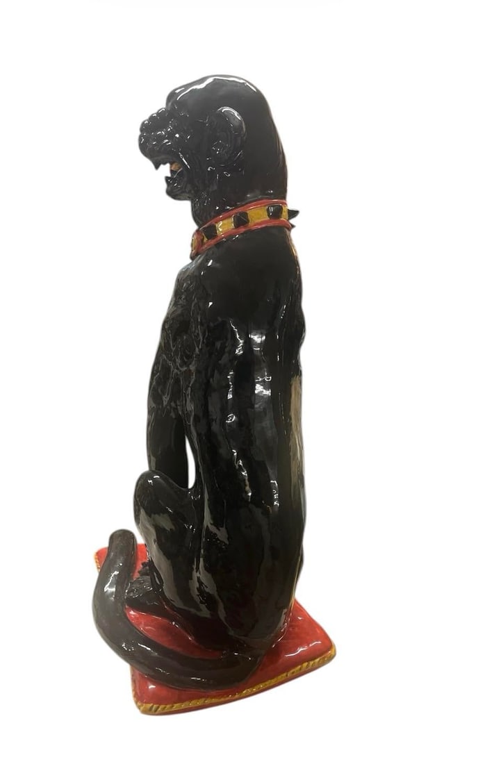 Pair of Ceramic Panther Statues - 5