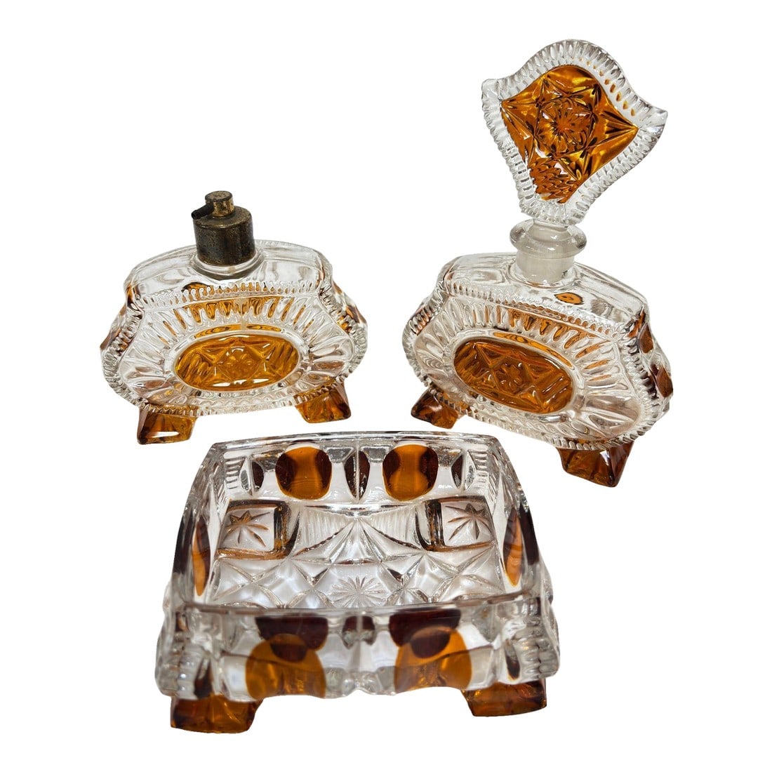 Vintage 1930s Art Deco Karl Palda Crystal Vanity Set of Three Pieces (1 of 12)