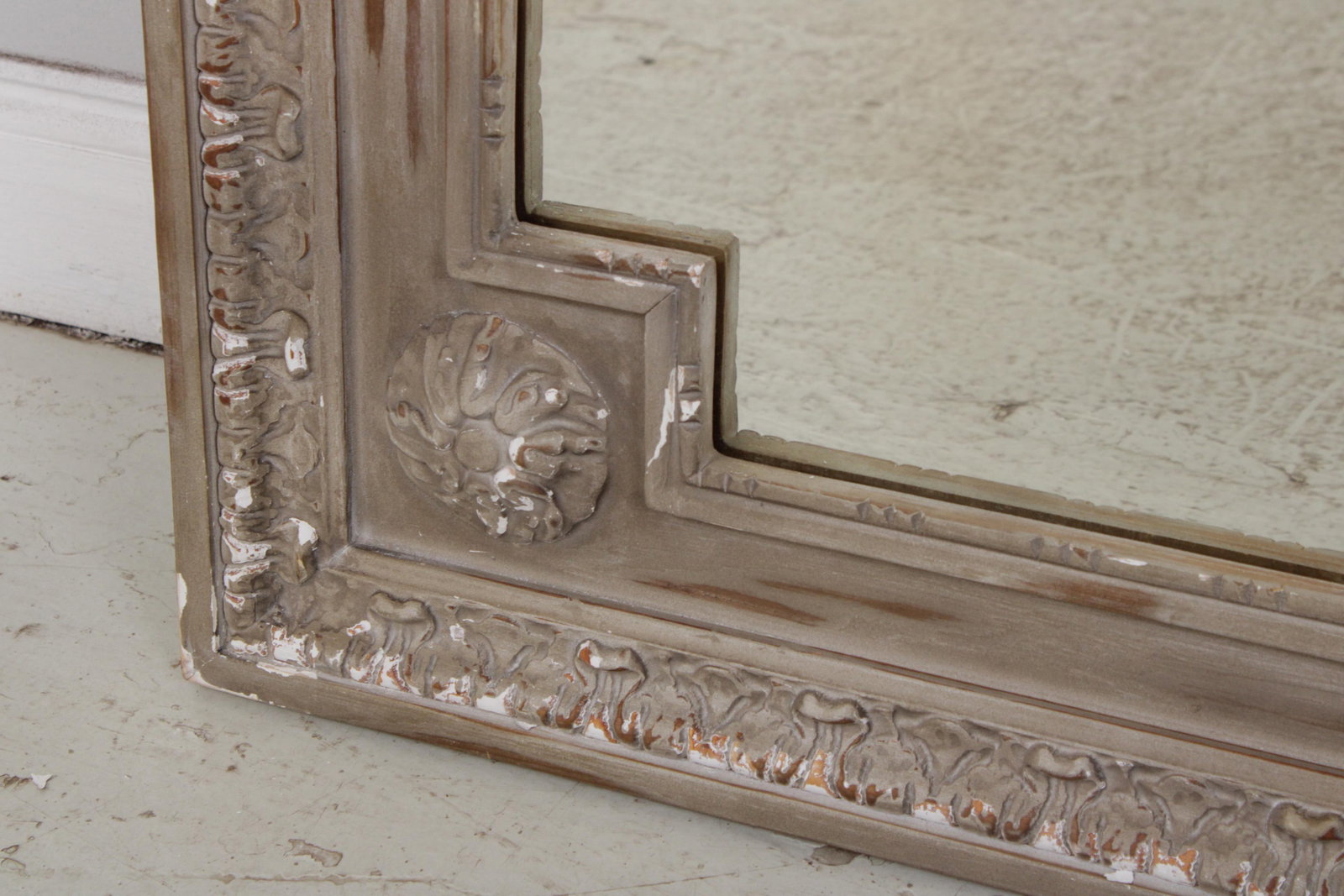 Restoration Hardware Large French Style Carved Hall Mirror - 7