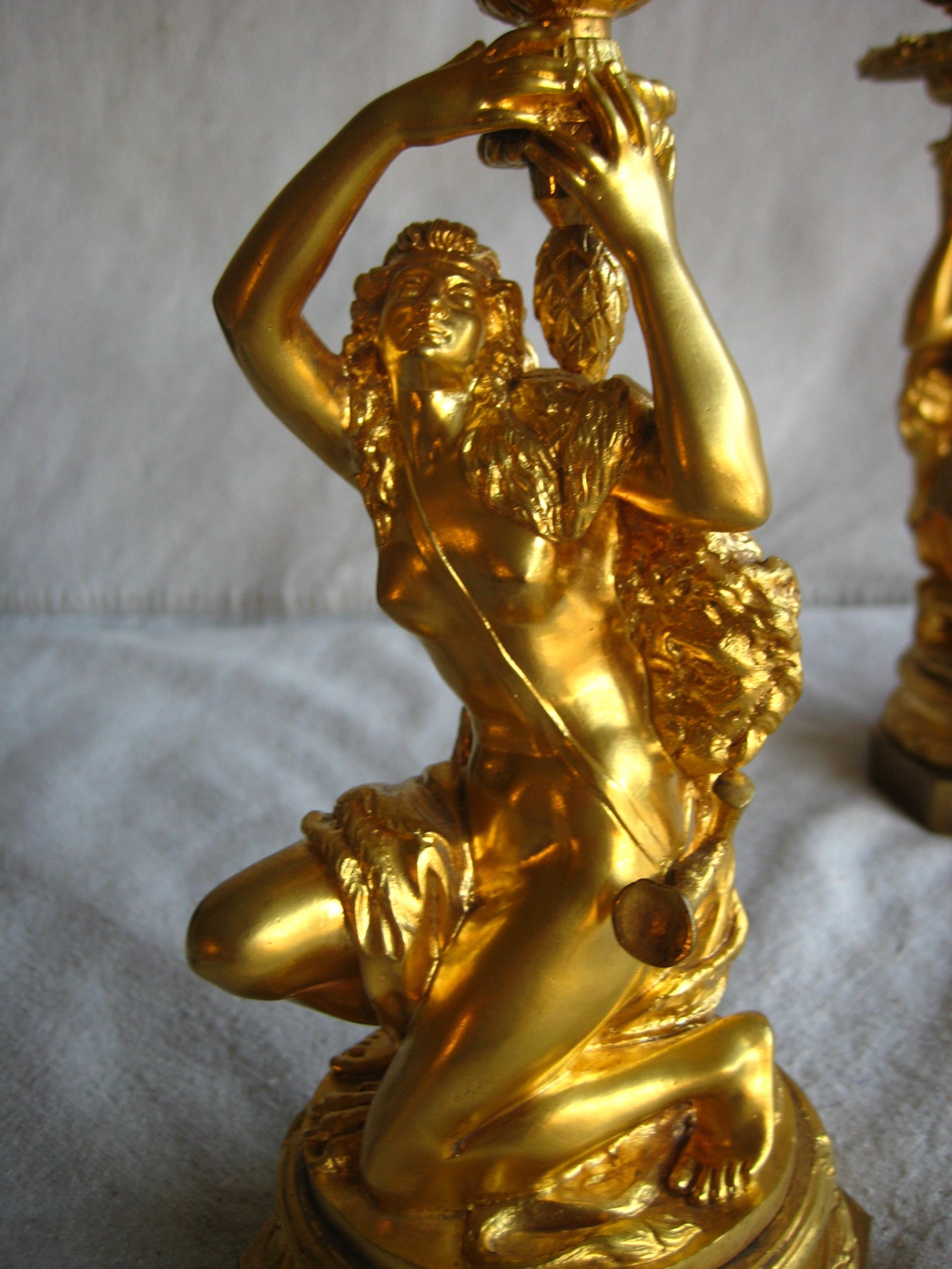 Mid 19th Century Pair of French Napoleon III Gilded Bronze Candlestick - 10