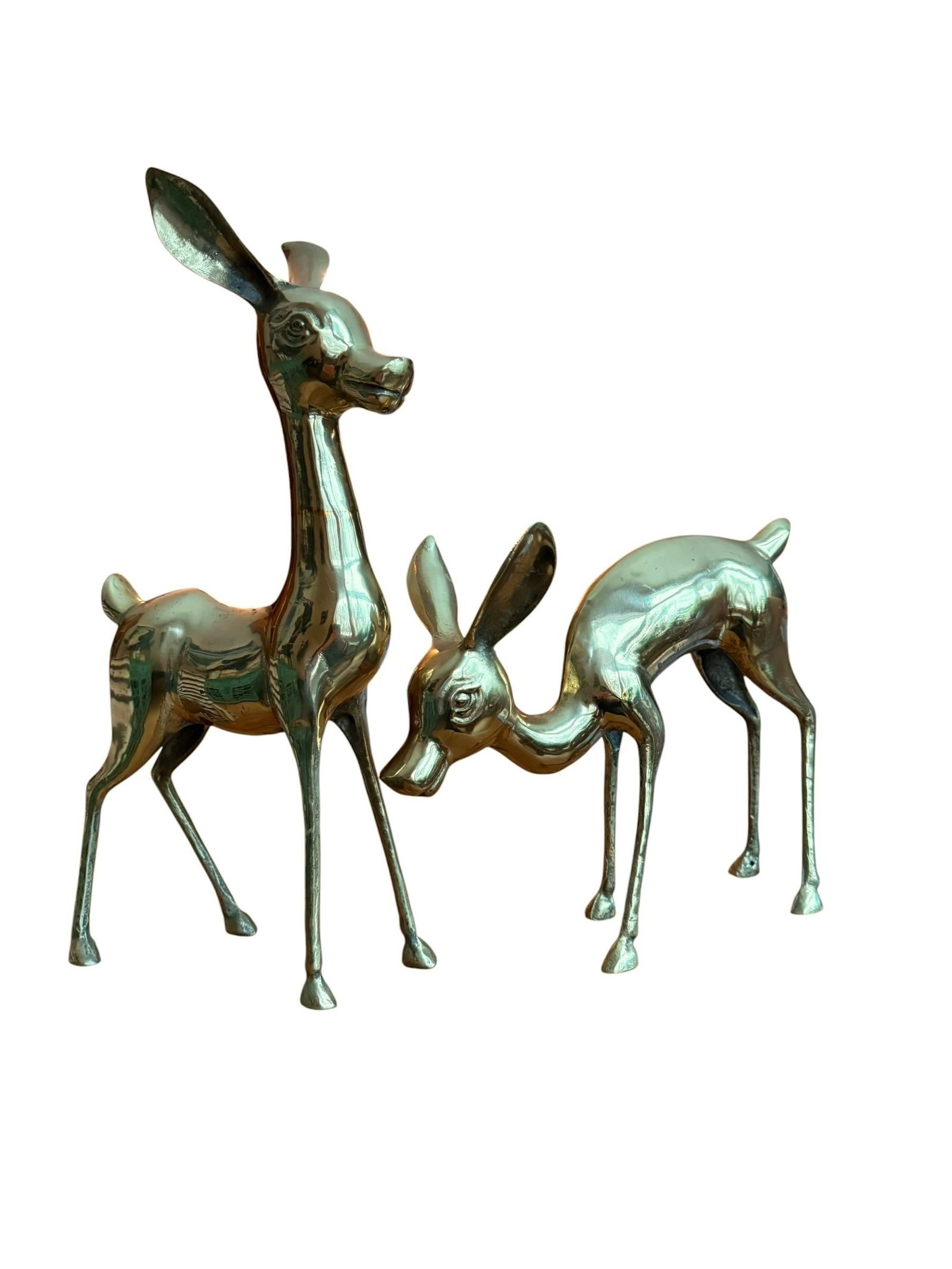 Vintage Solid Brass Large Deer Boho Bambi Fawn Doe - 10