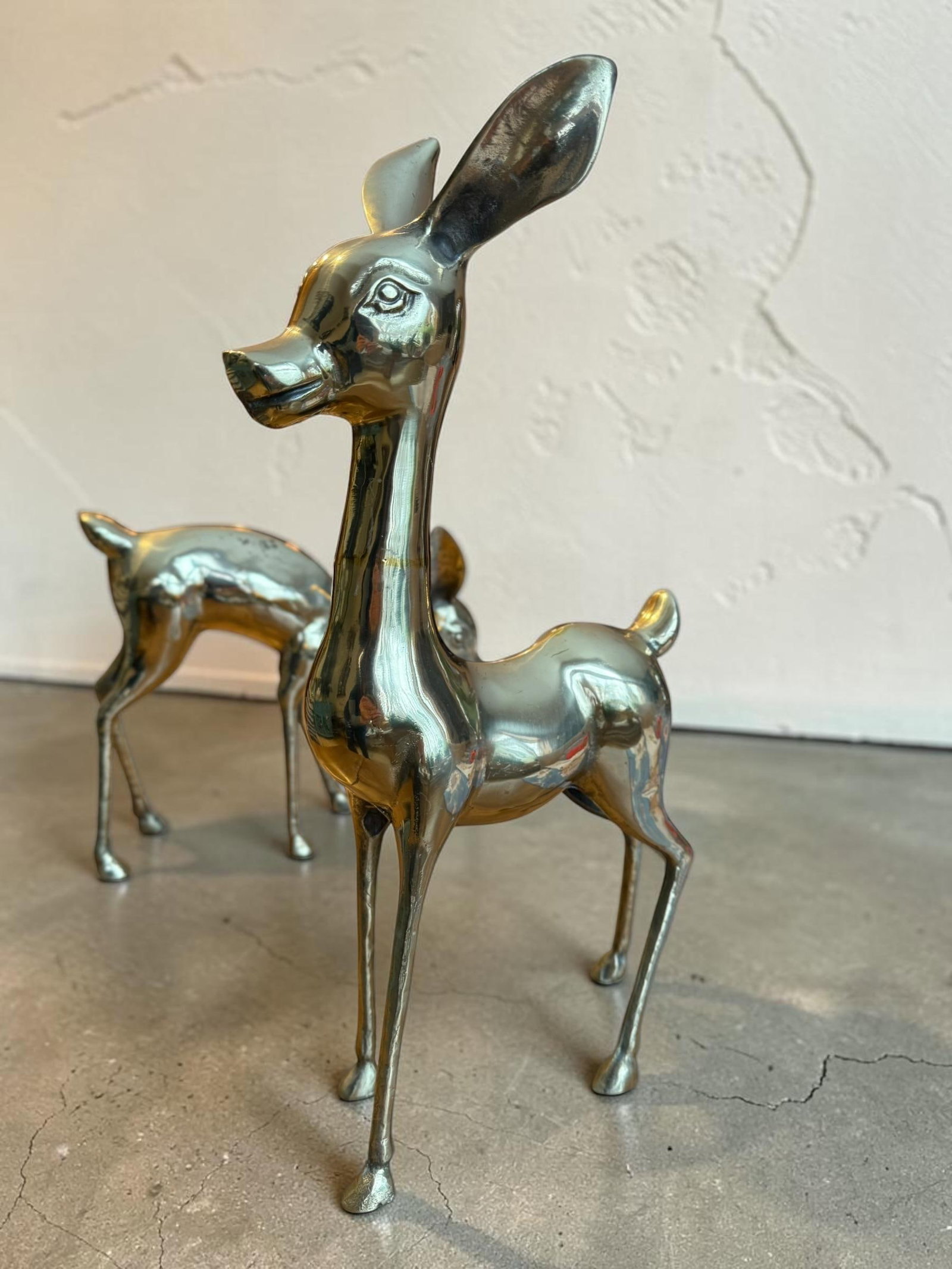Vintage Solid Brass Large Deer Boho Bambi Fawn Doe - 6