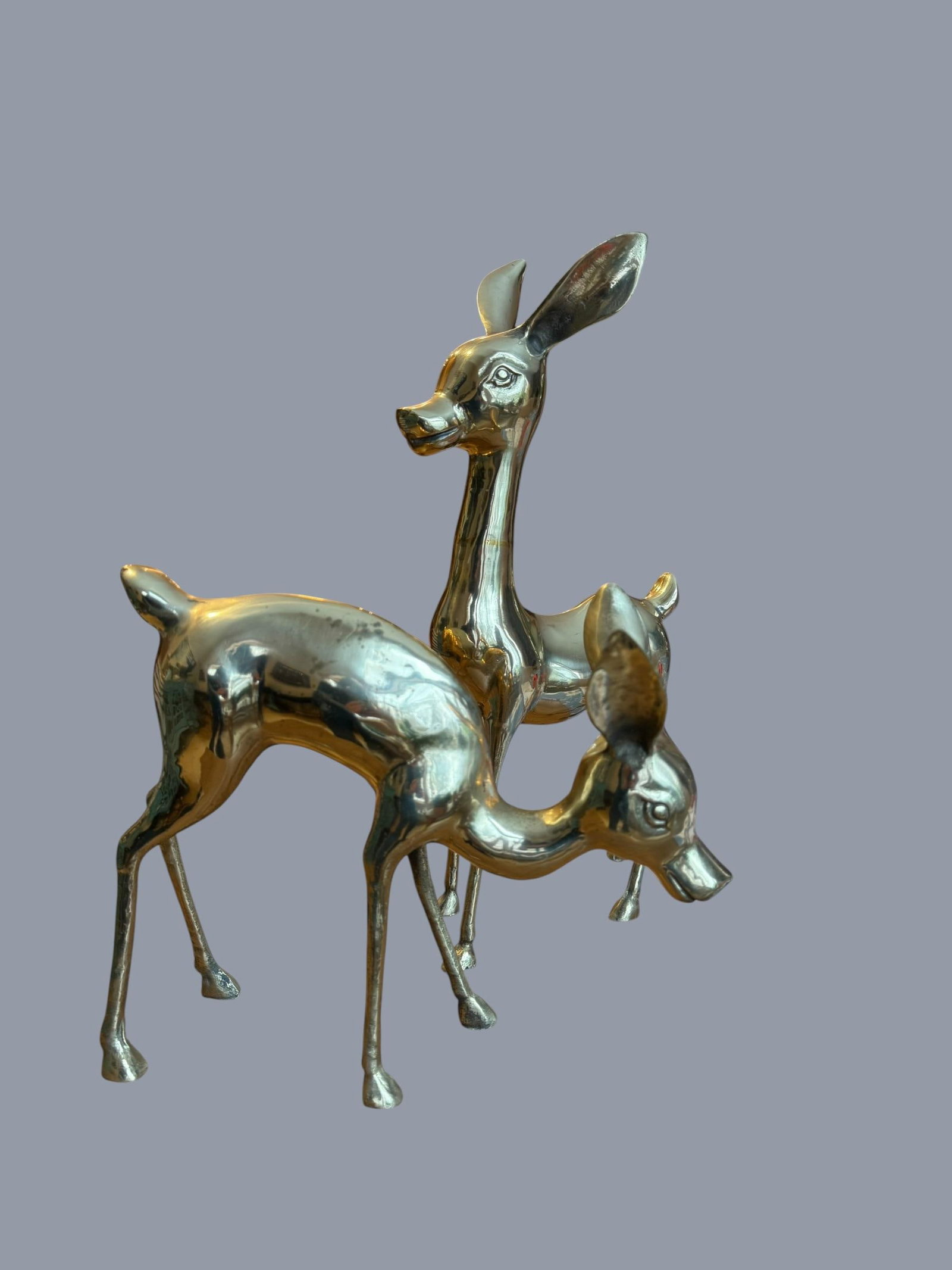 Vintage Solid Brass Large Deer Boho Bambi Fawn Doe - 7
