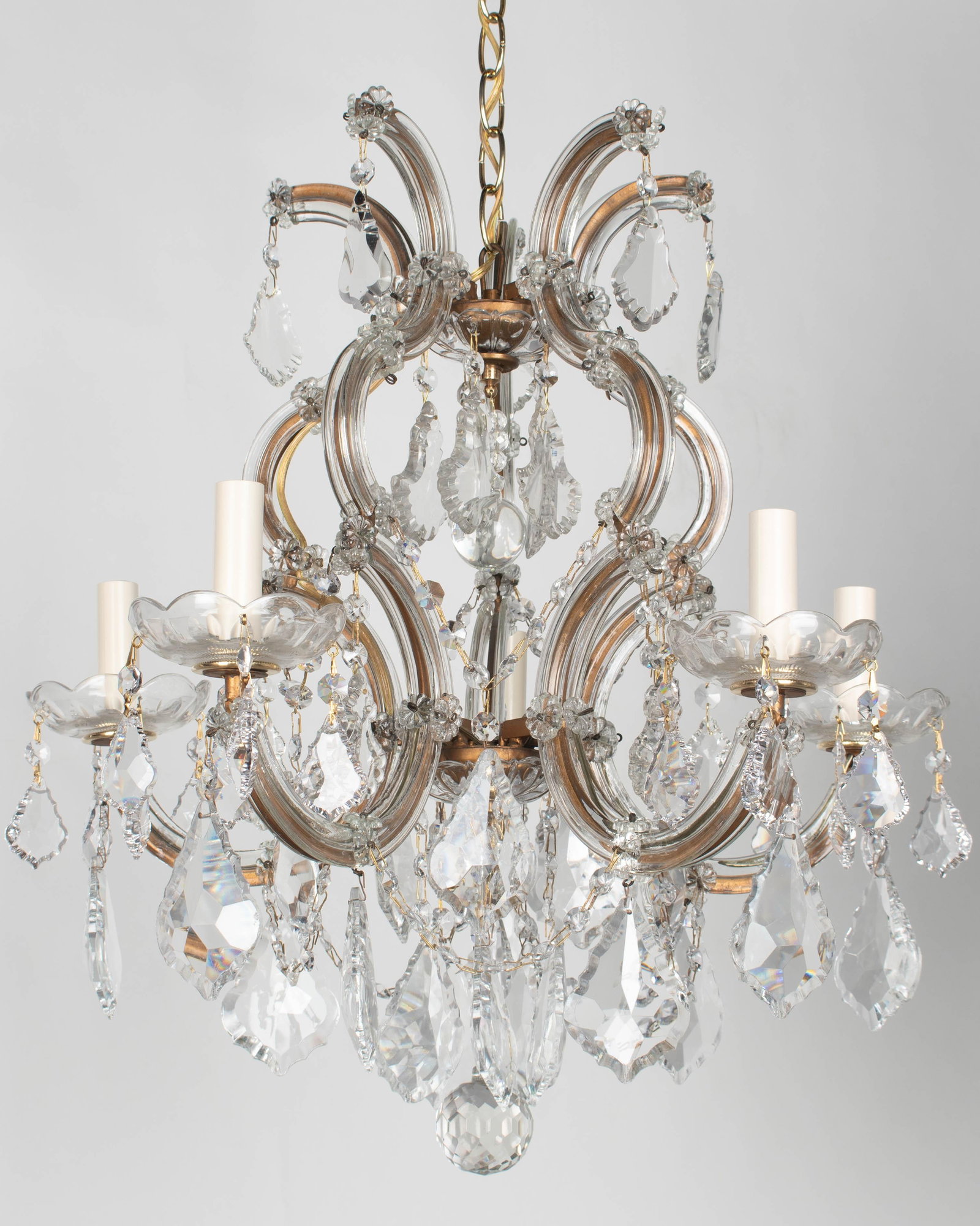 Mid 20th Century Maria Theresa Crystal Chandelier Pair - 12