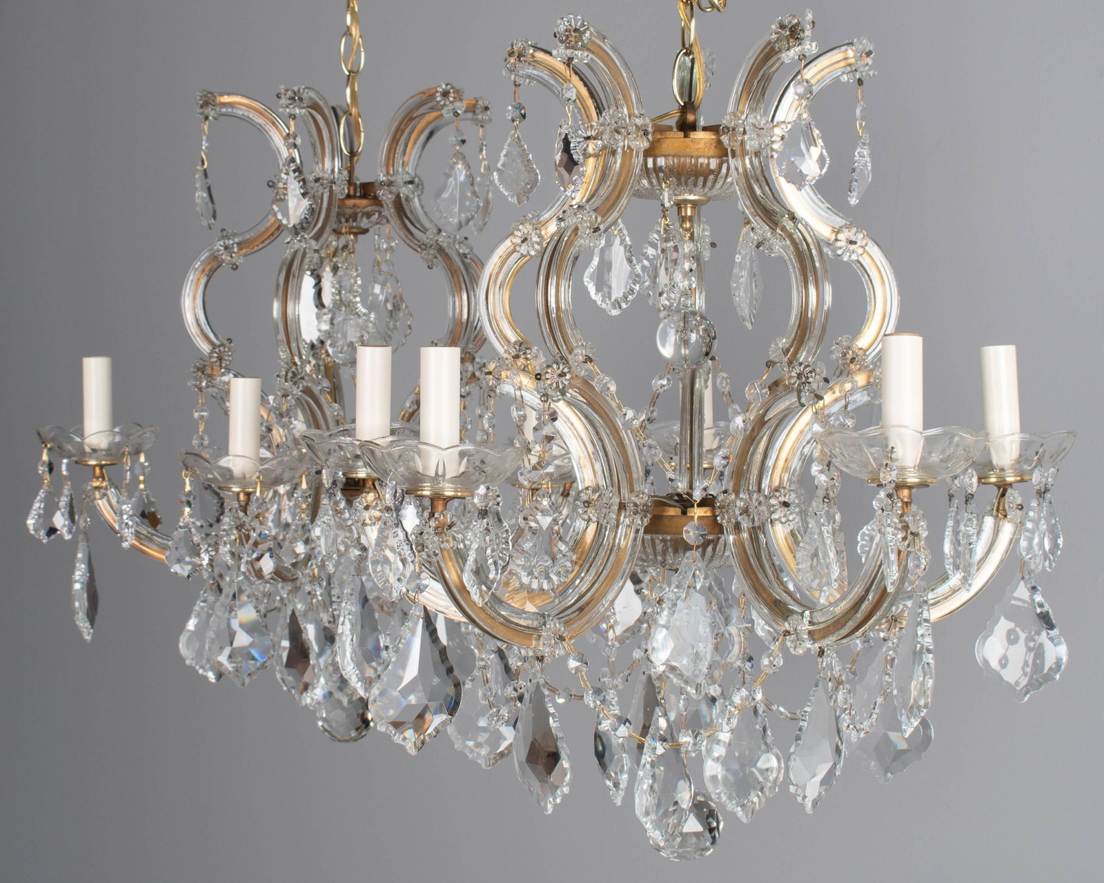Mid 20th Century Maria Theresa Crystal Chandelier Pair - 16