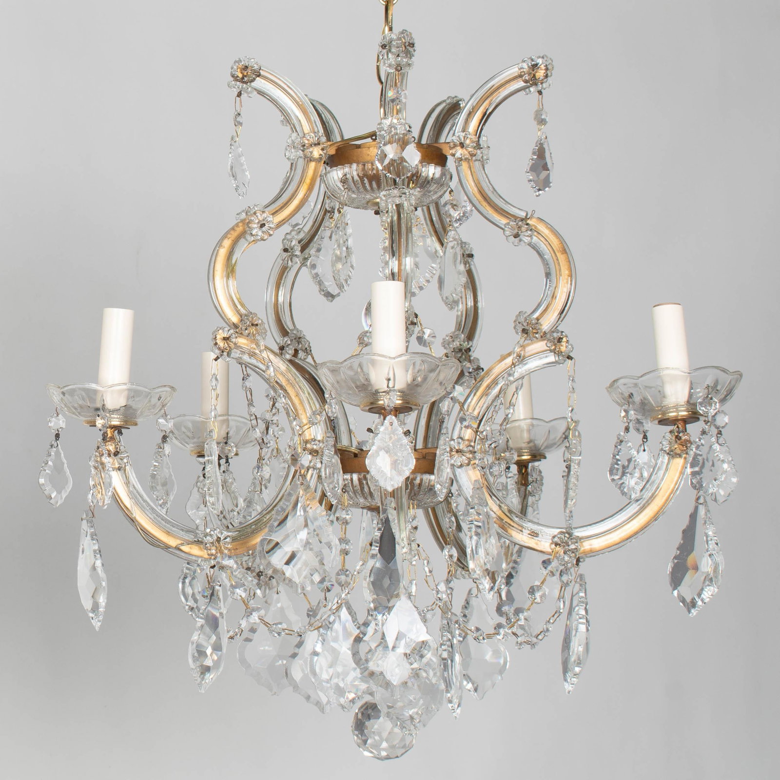 Mid 20th Century Maria Theresa Crystal Chandelier Pair - 2
