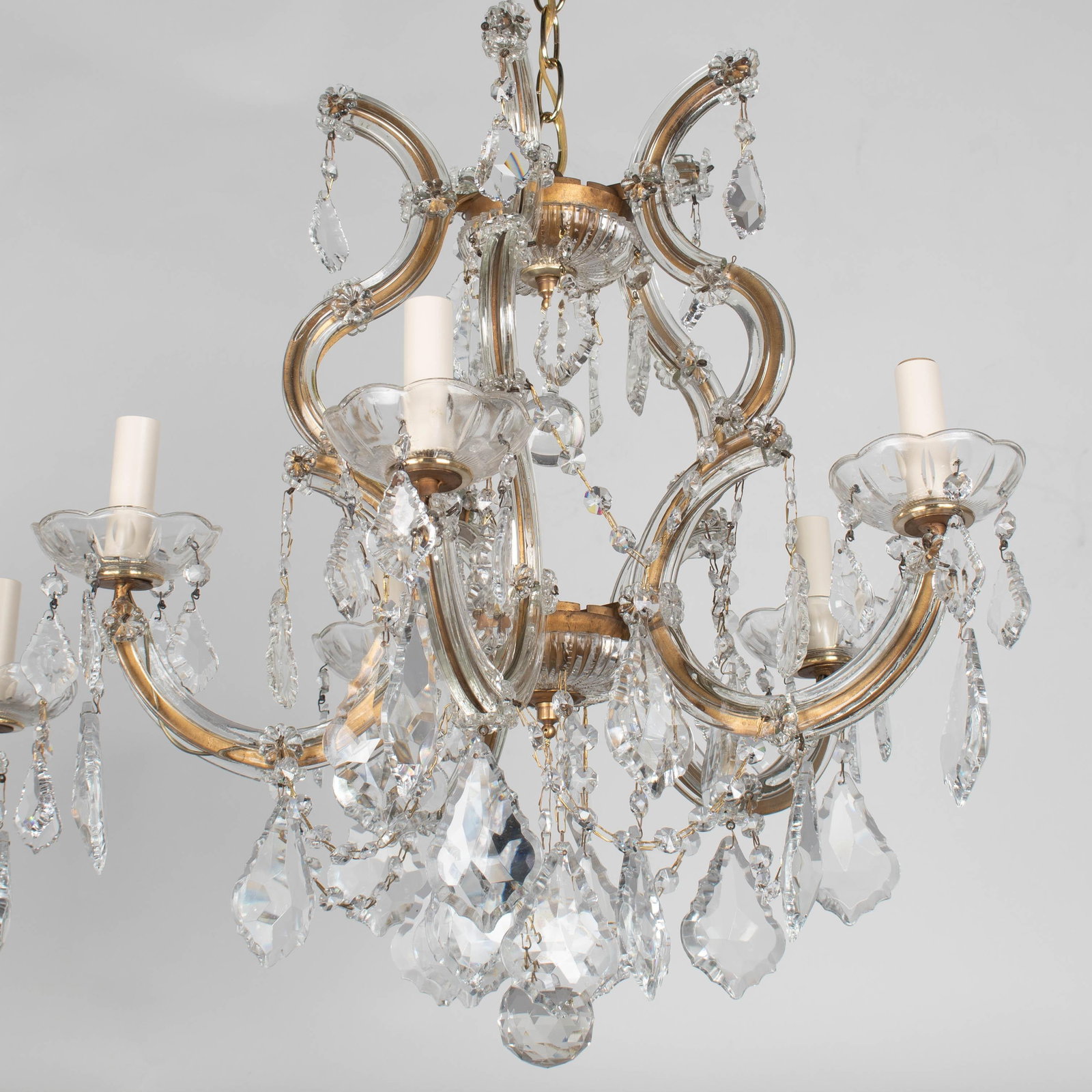 Mid 20th Century Maria Theresa Crystal Chandelier Pair - 4