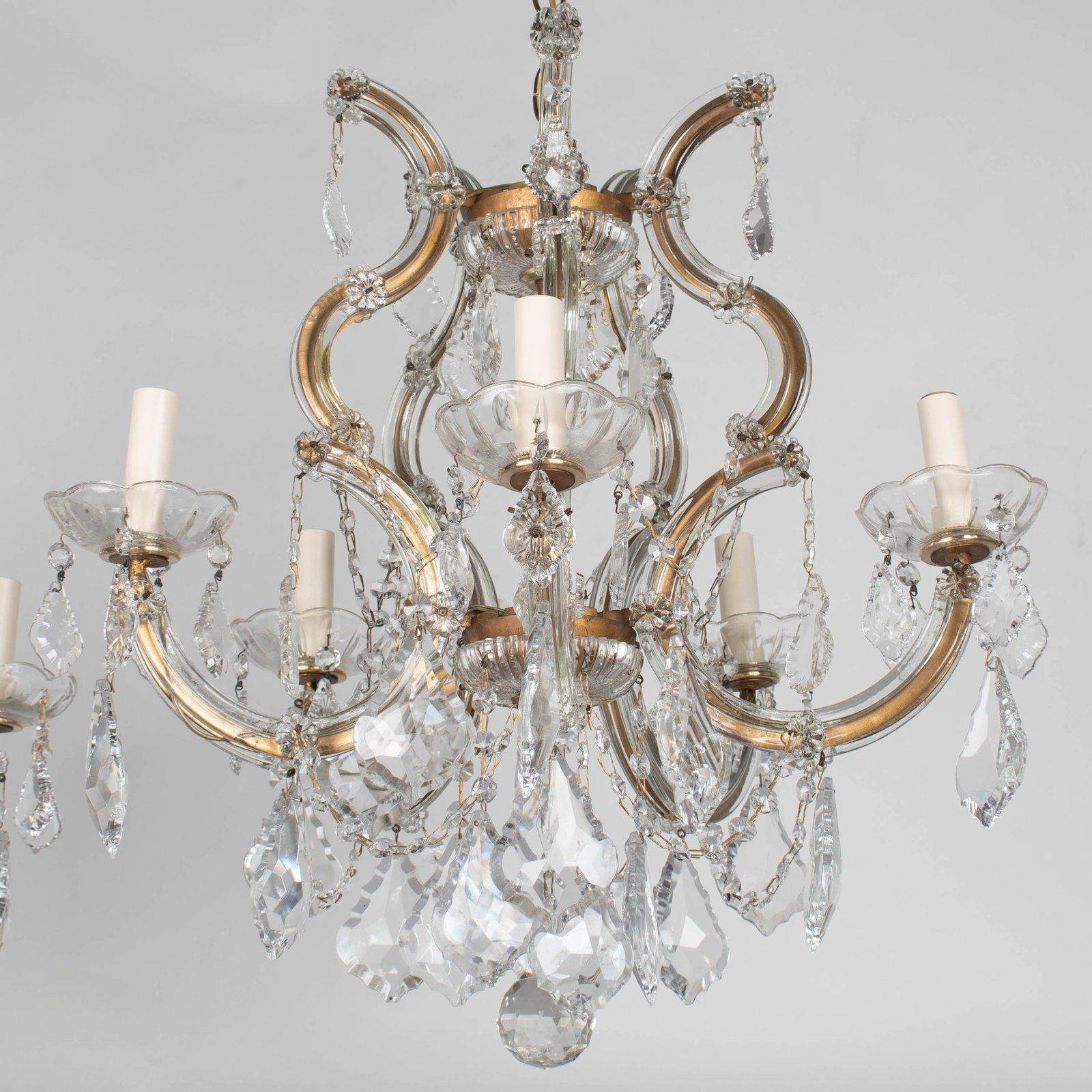 Mid 20th Century Maria Theresa Crystal Chandelier Pair - 8
