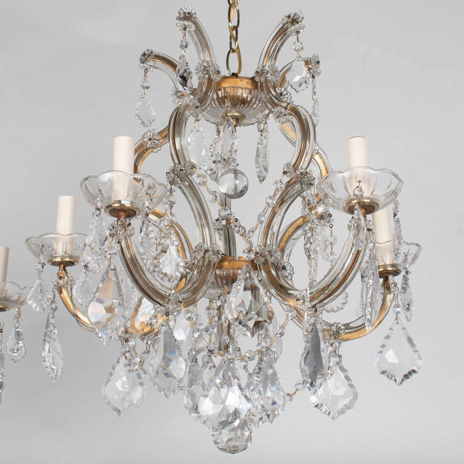 Mid 20th Century Maria Theresa Crystal Chandelier Pair - 9
