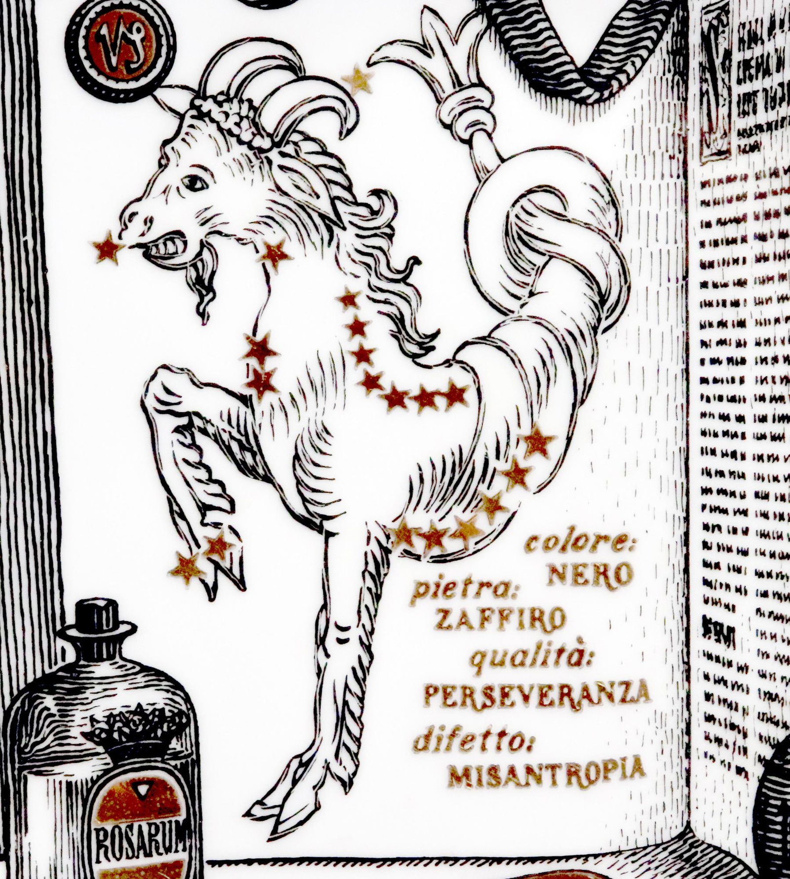 Piero Fornasetti Capricorn Zodiac Porcelain Plate, the Zodiac Pharmacopoeia - 6