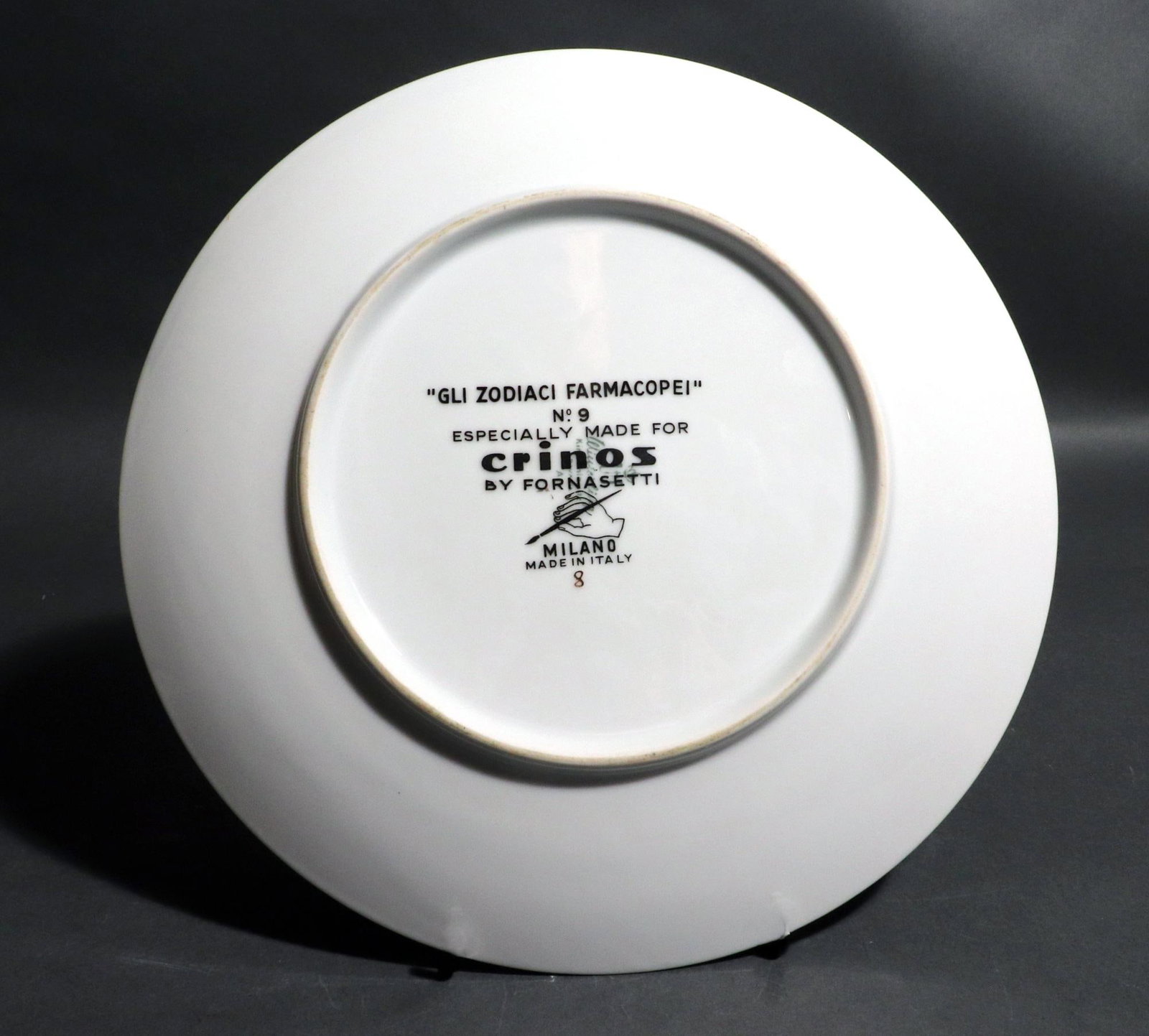 Piero Fornasetti Capricorn Zodiac Porcelain Plate, the Zodiac Pharmacopoeia - 7