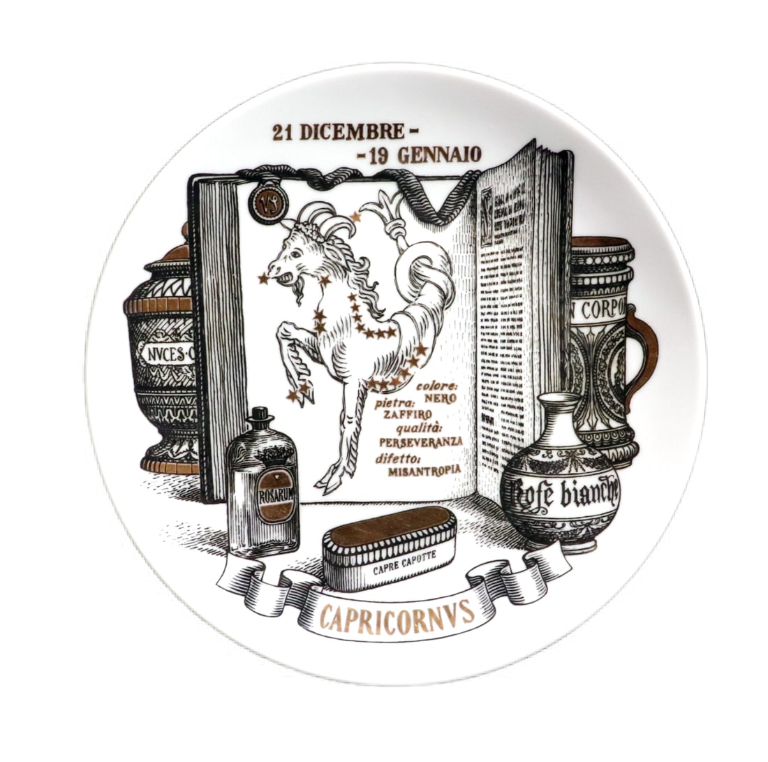 Piero Fornasetti Capricorn Zodiac Porcelain Plate, the Zodiac Pharmacopoeia - 8