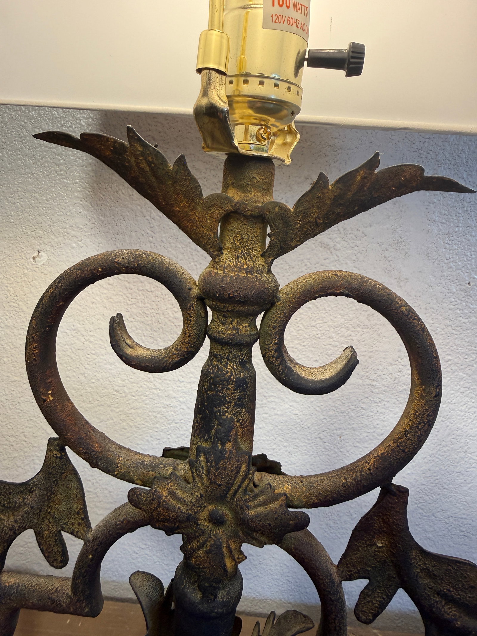 Forged Iron Table Lamp in Antique Finish - 4