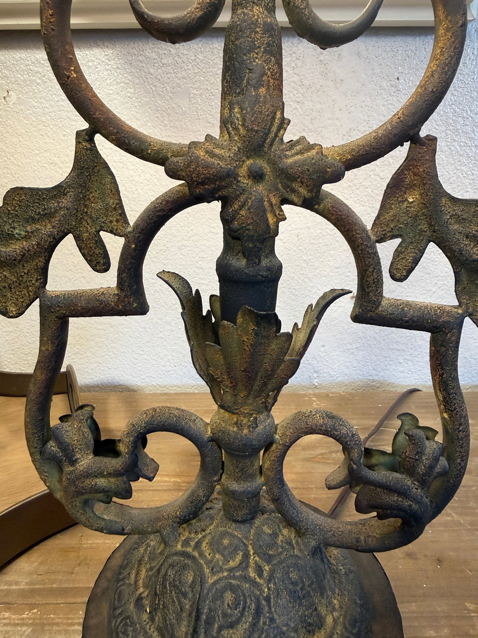 Forged Iron Table Lamp in Antique Finish - 5