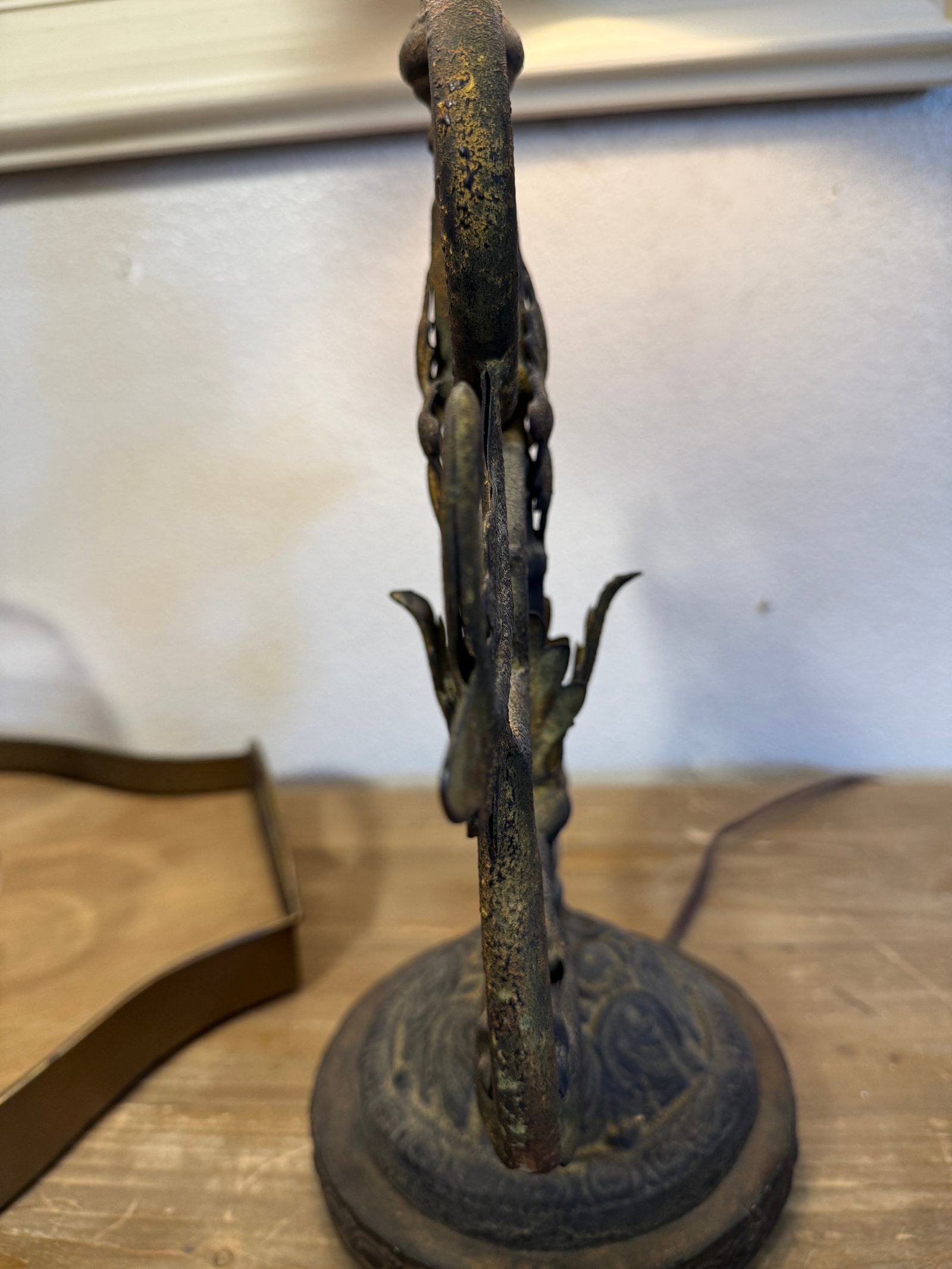 Forged Iron Table Lamp in Antique Finish - 7