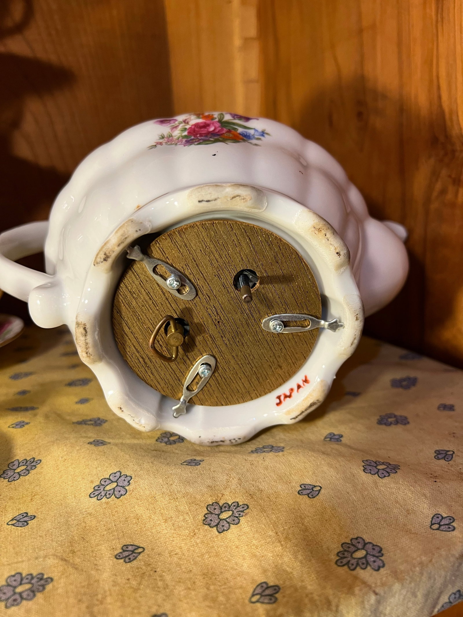 1950 Floral Porcelain Musical Teapot Music Stands - 7