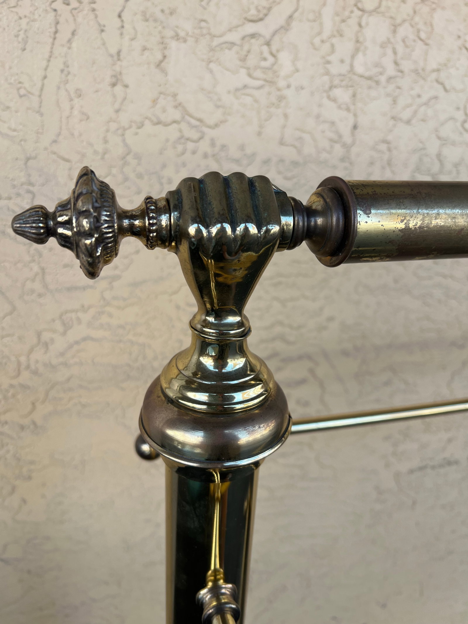Late 19th Century Victorian Brass Quilt Blanket Rack Stand Holder With Clasped Hands - 8