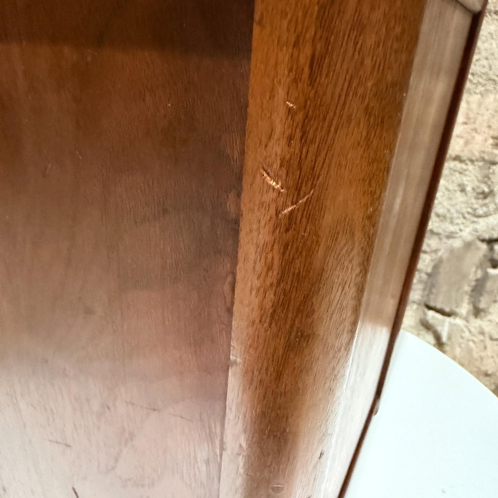 Mid-Century Modern Wood Walnut Waste Basket Paper Barrel Nucraft - 17