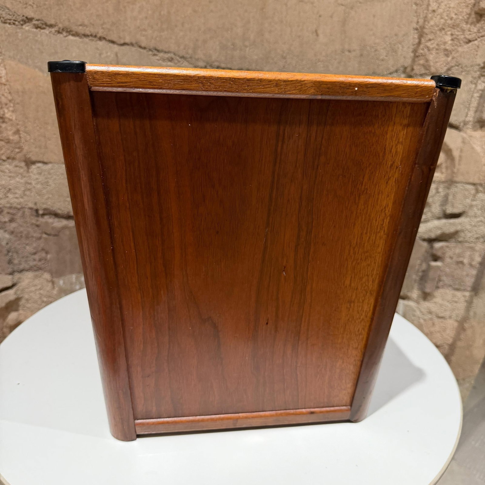Mid-Century Modern Wood Walnut Waste Basket Paper Barrel Nucraft - 2