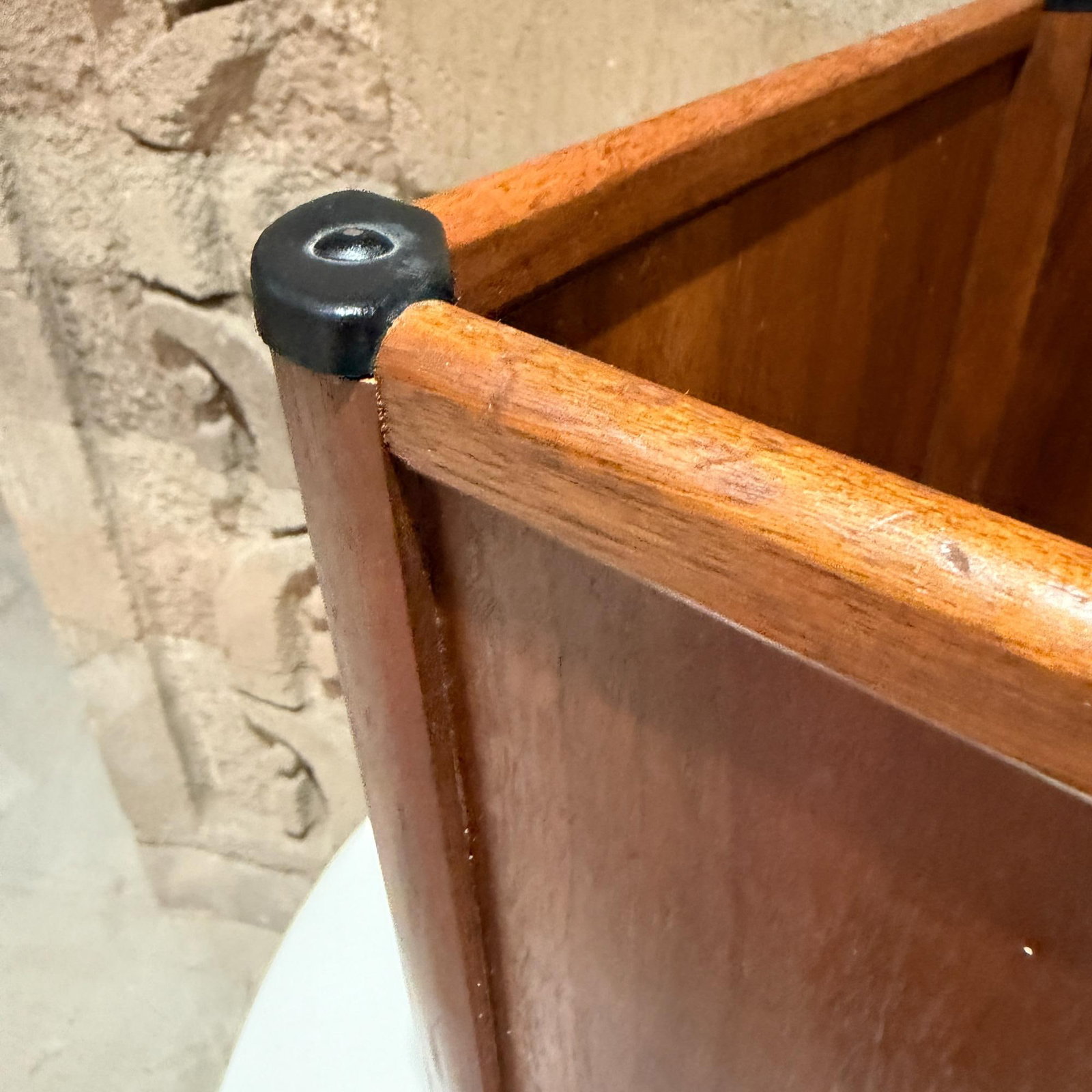 Mid-Century Modern Wood Walnut Waste Basket Paper Barrel Nucraft - 6