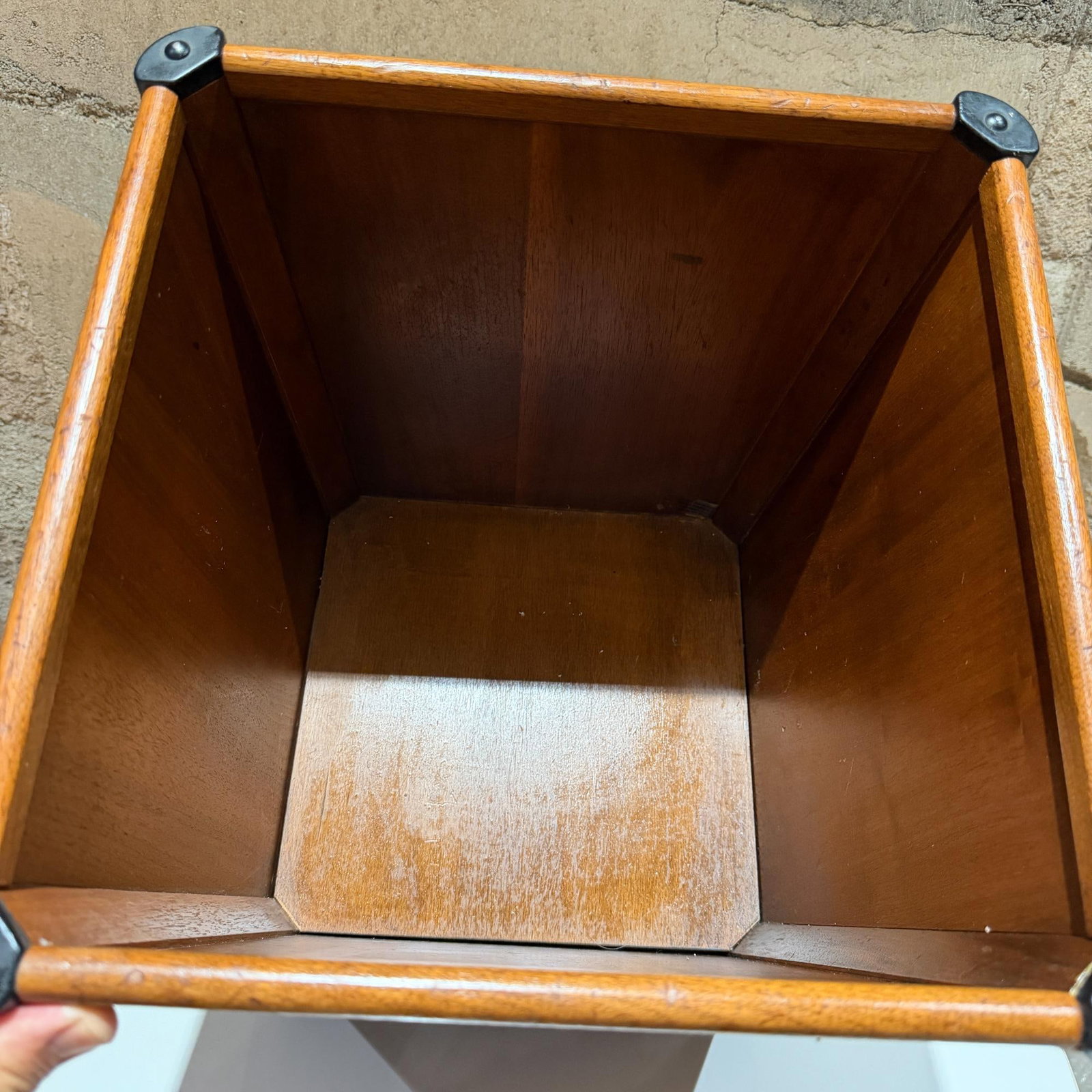 Mid-Century Modern Wood Walnut Waste Basket Paper Barrel Nucraft - 7