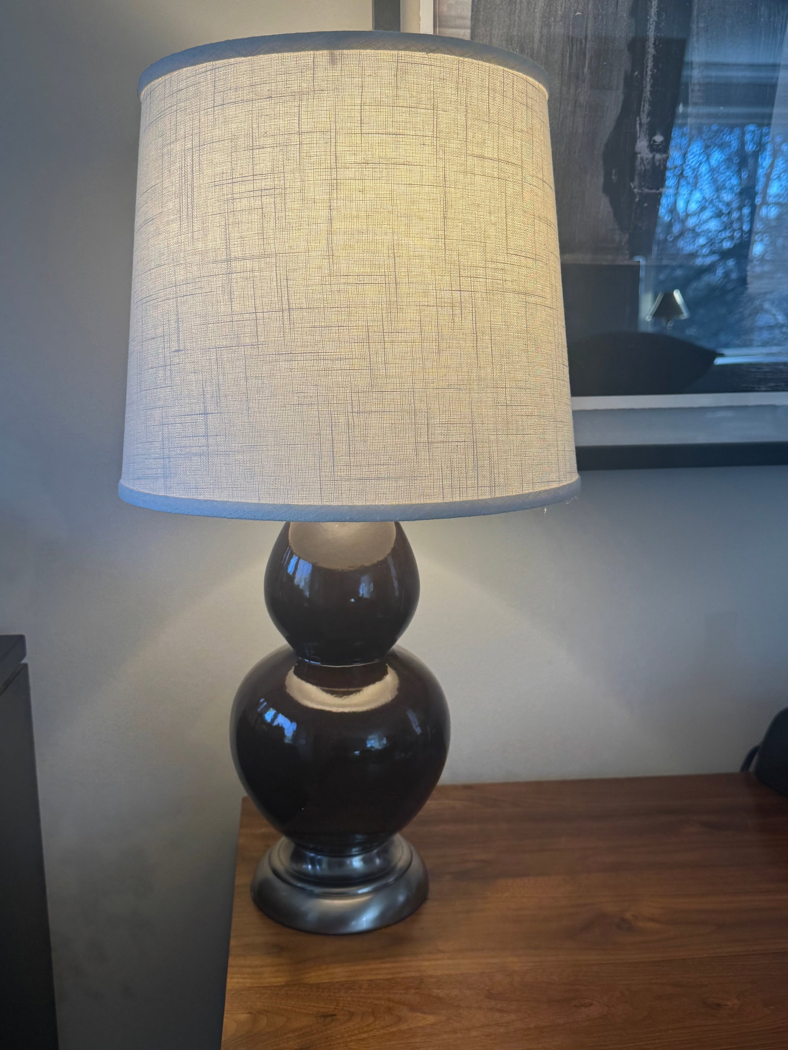 Contemporary Gourd Table Lamps - a Pair - 2