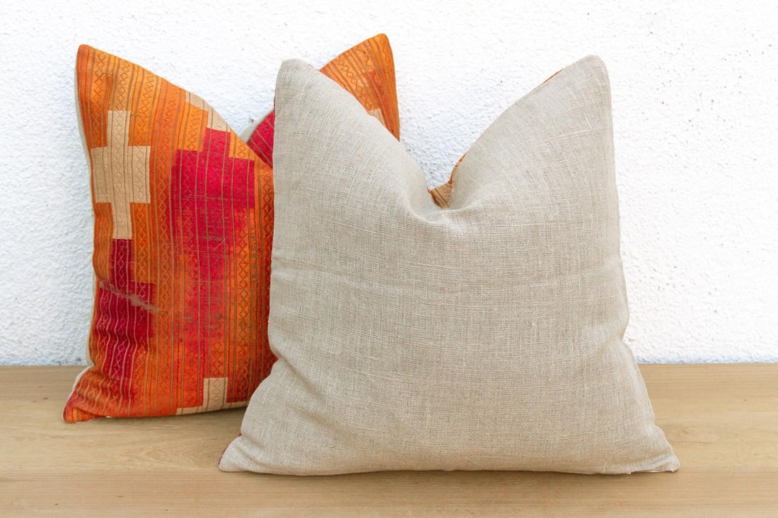 Tapurthala Mosaic, a Pair Heirloom Bagh Phulkari Pillows - 4