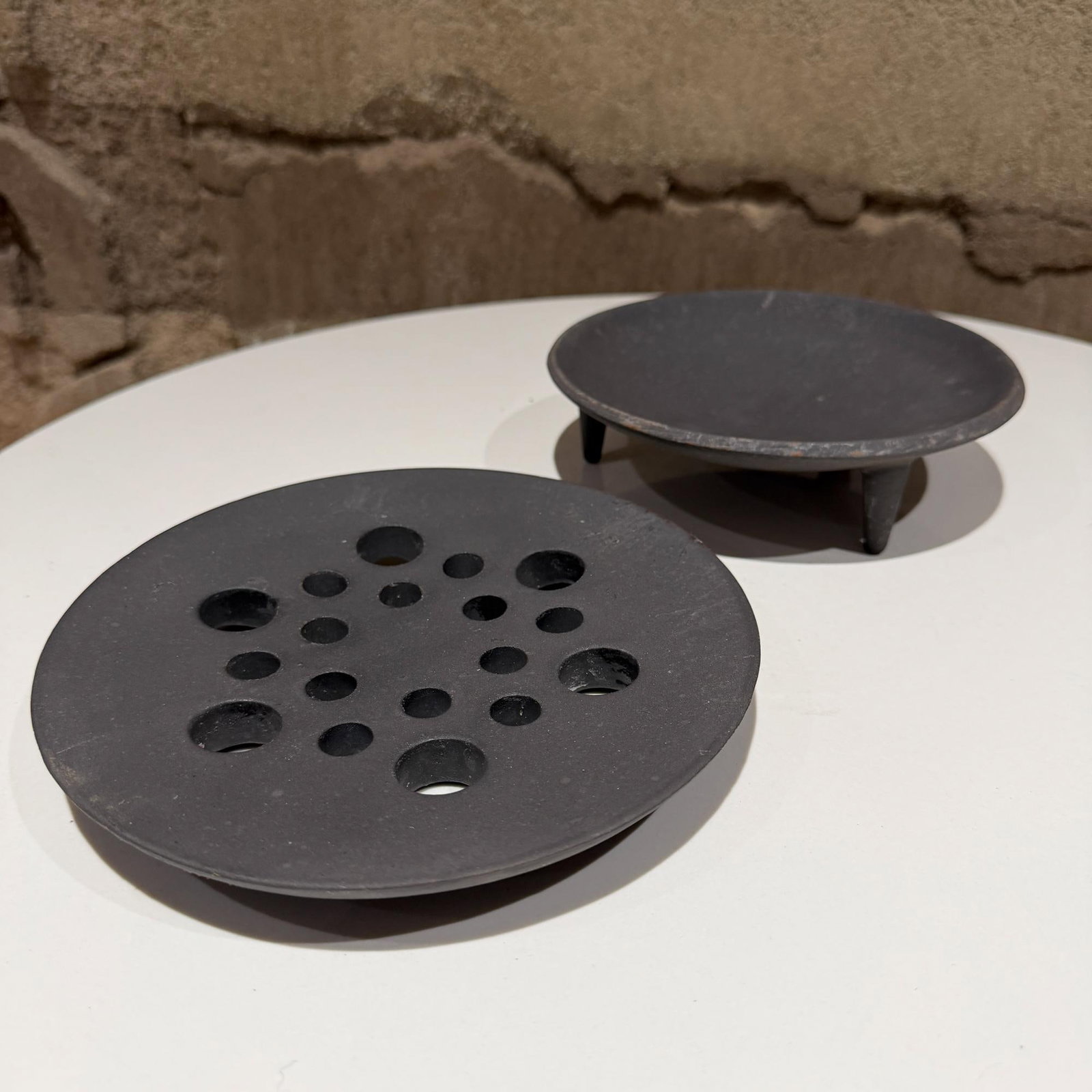 Jens Quistgaard Cast Iron Candle Holder Dansk Moon Crater - 3