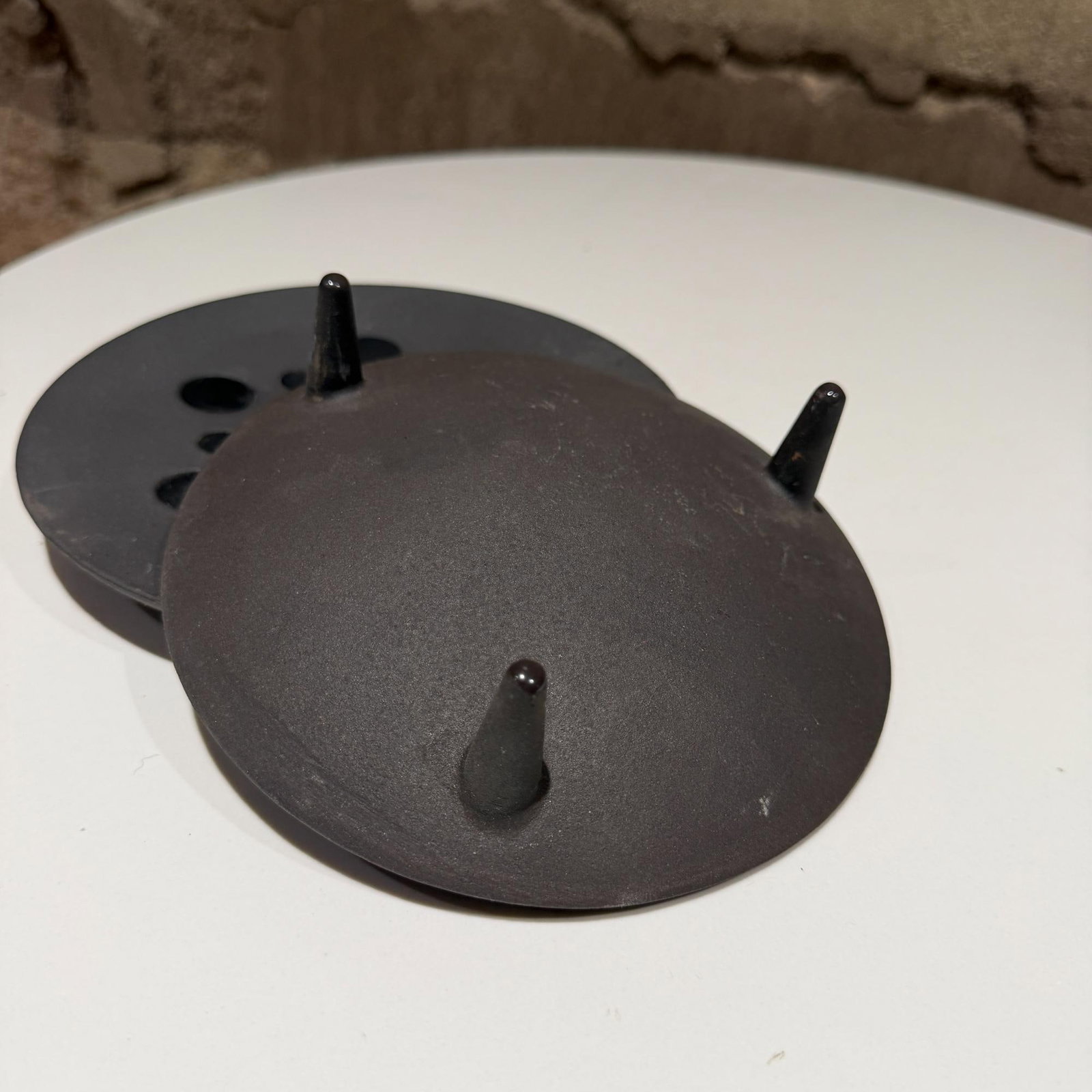 Jens Quistgaard Cast Iron Candle Holder Dansk Moon Crater - 4