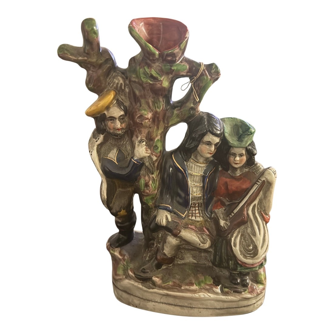 Antique Staffordshire Earthenware Figural Spill Vase the Rival Collectible 11.5" (1 of 7)