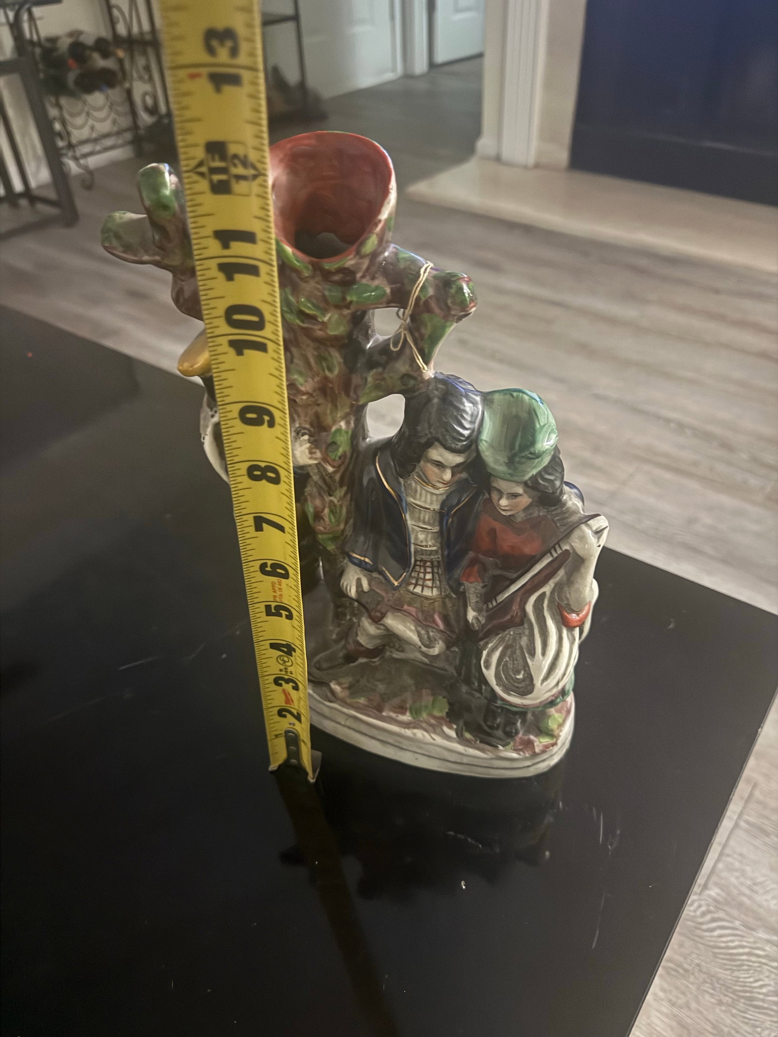 Antique Staffordshire Earthenware Figural Spill Vase the Rival Collectible 11.5" - 6