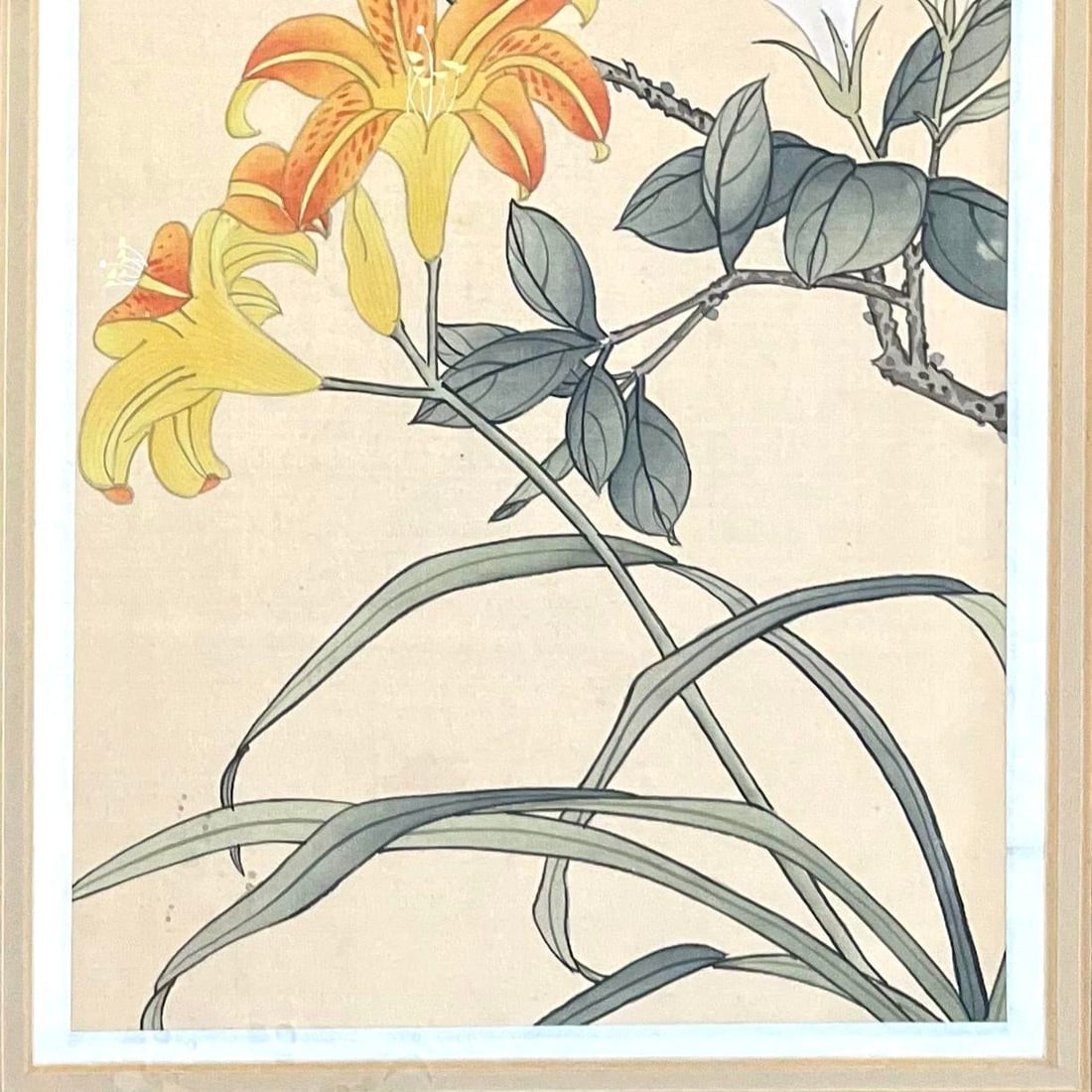 1980's Chinese Floral Paintings on Silk - Set of Three - 10