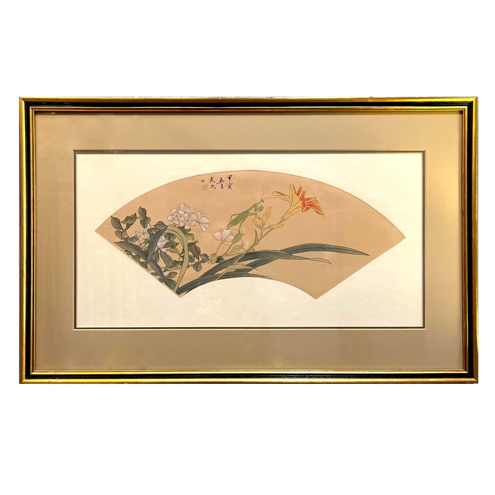 1980's Chinese Floral Paintings on Silk - Set of Three - 2