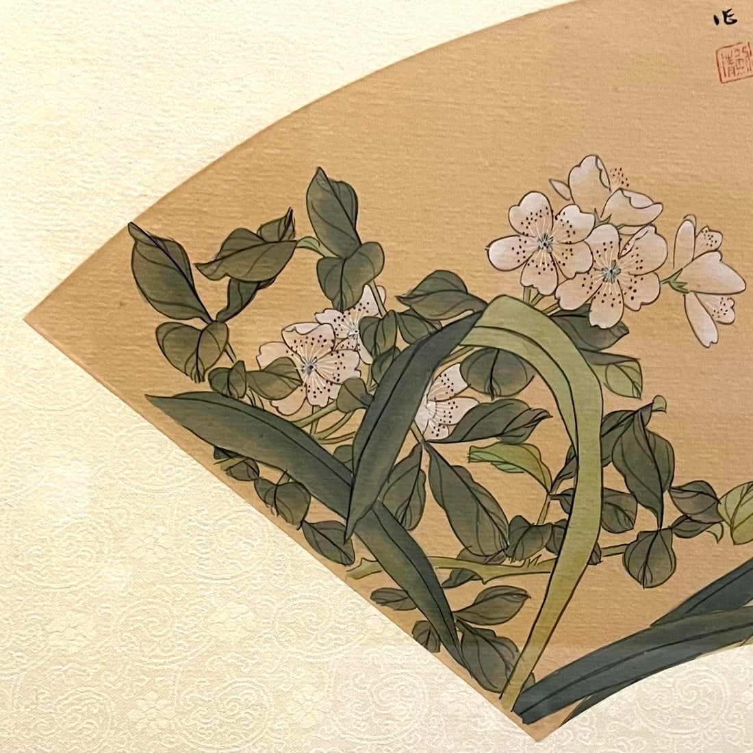 1980's Chinese Floral Paintings on Silk - Set of Three - 3